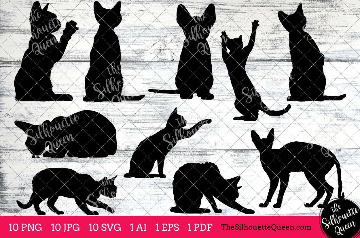 Devon Rex Cat Silhouettes Clipart Clip Artai Eps Svgs S Pngs Pdf Cat Clip Art Clipart 