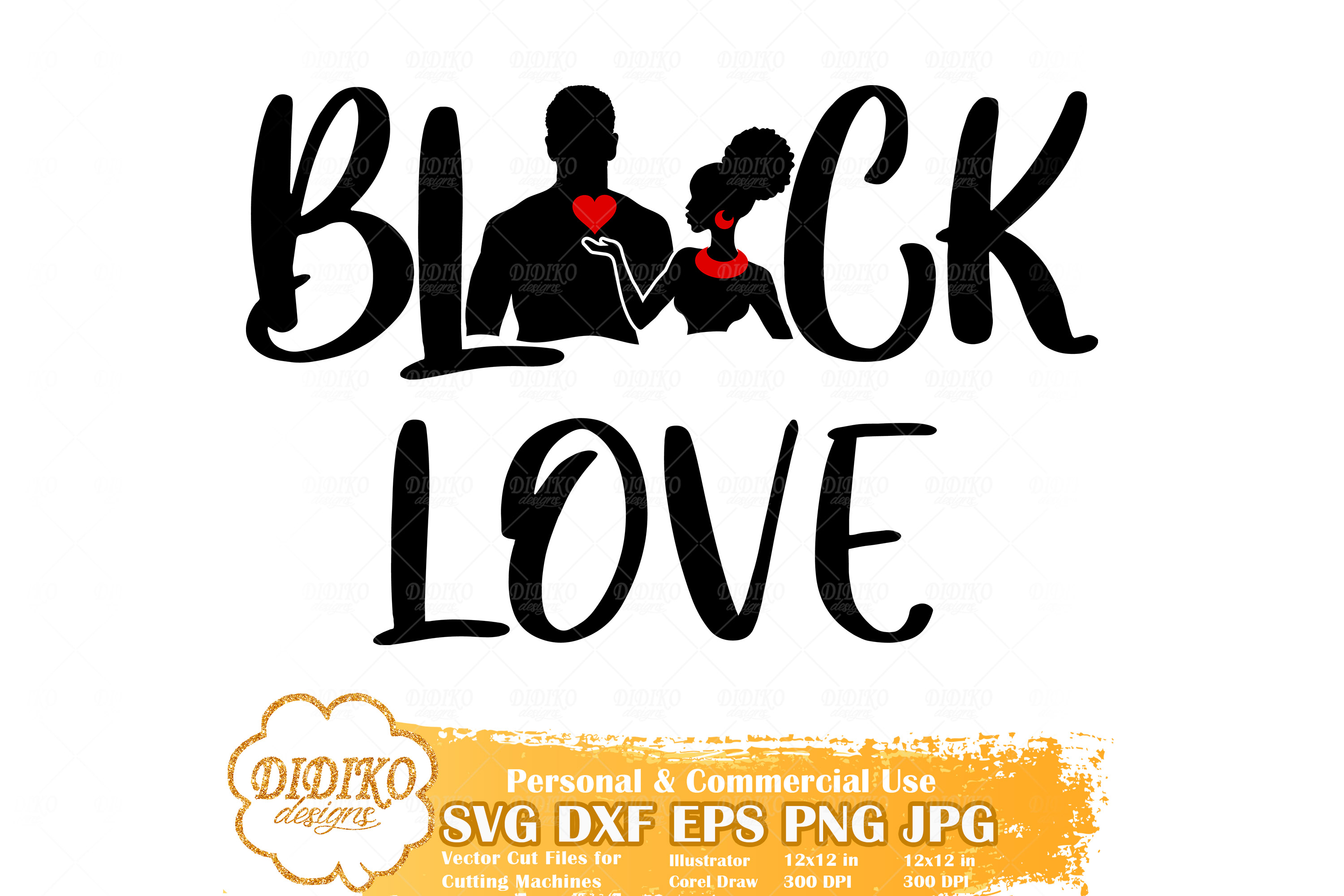 Download Black Love SVG, Valentine, Black Couple SVG, Afro Woman ...