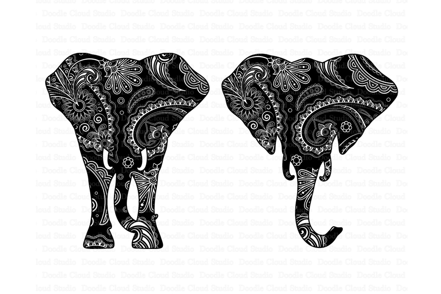 Elephant SVG, Elephant Head Mandala SVG files.