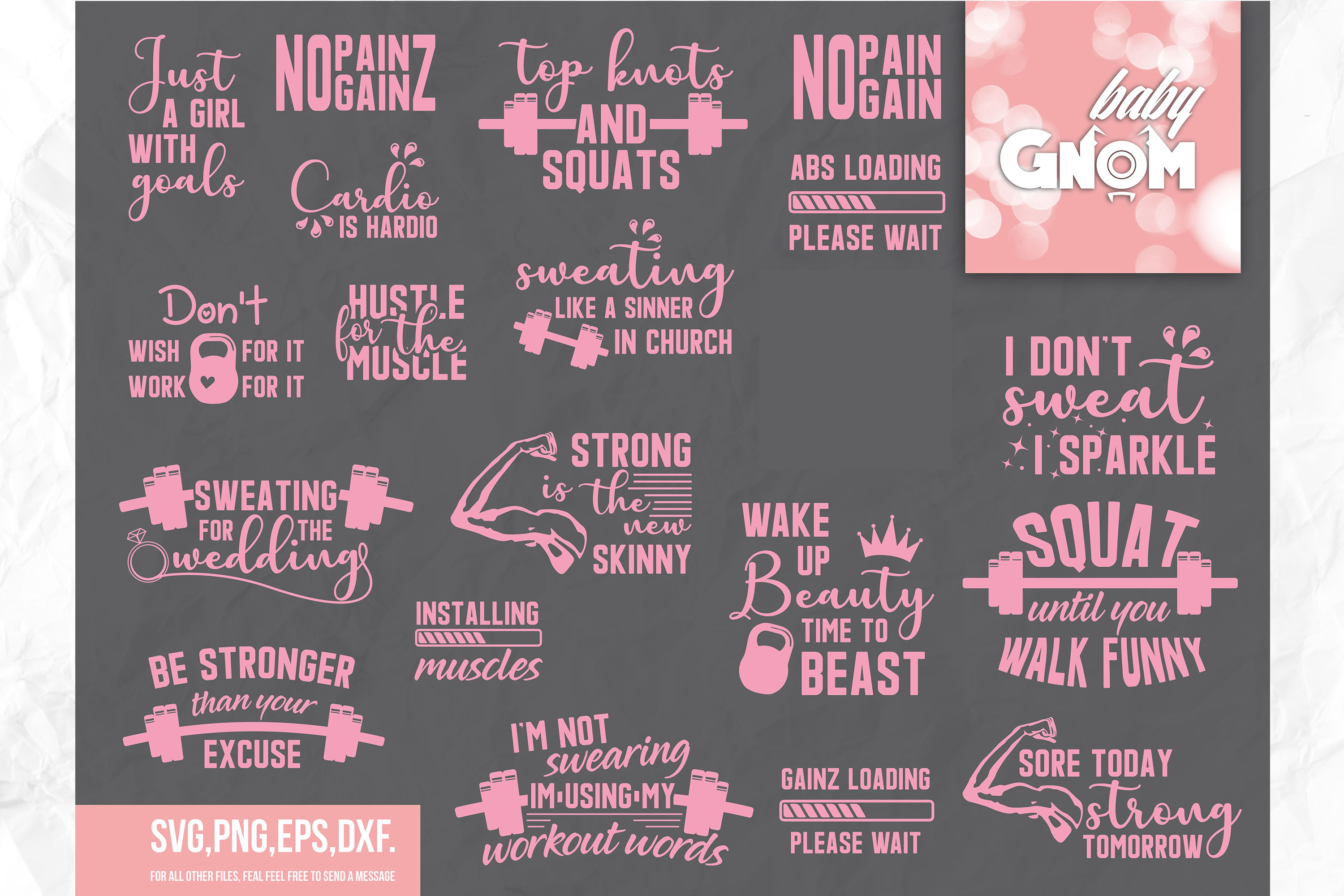 Download Workout SVG Bundle, Exercise Quotes, Fitness Quotes ...