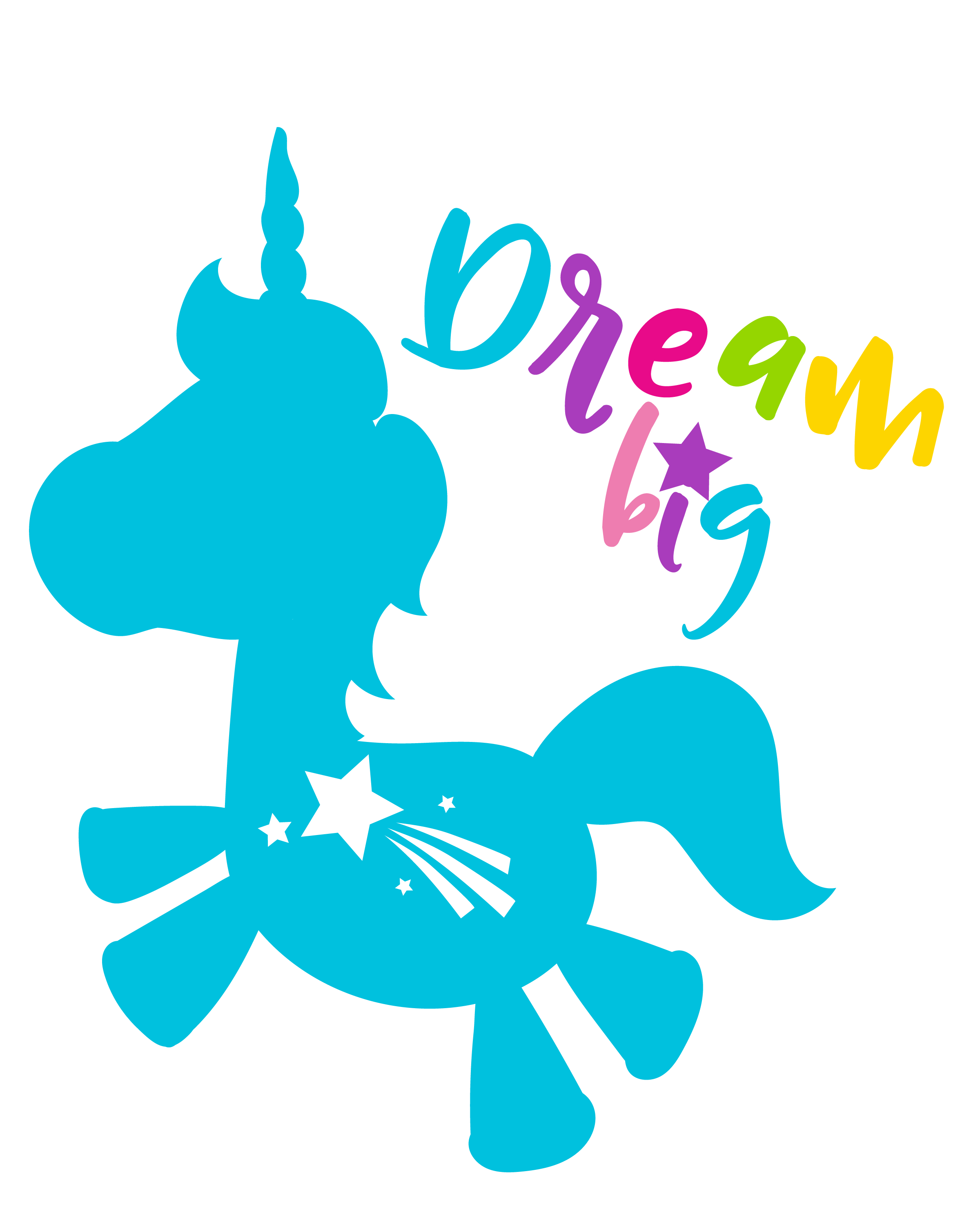 dream-big-unicorn cutting files svg, dxf, pdf, eps included - cut files