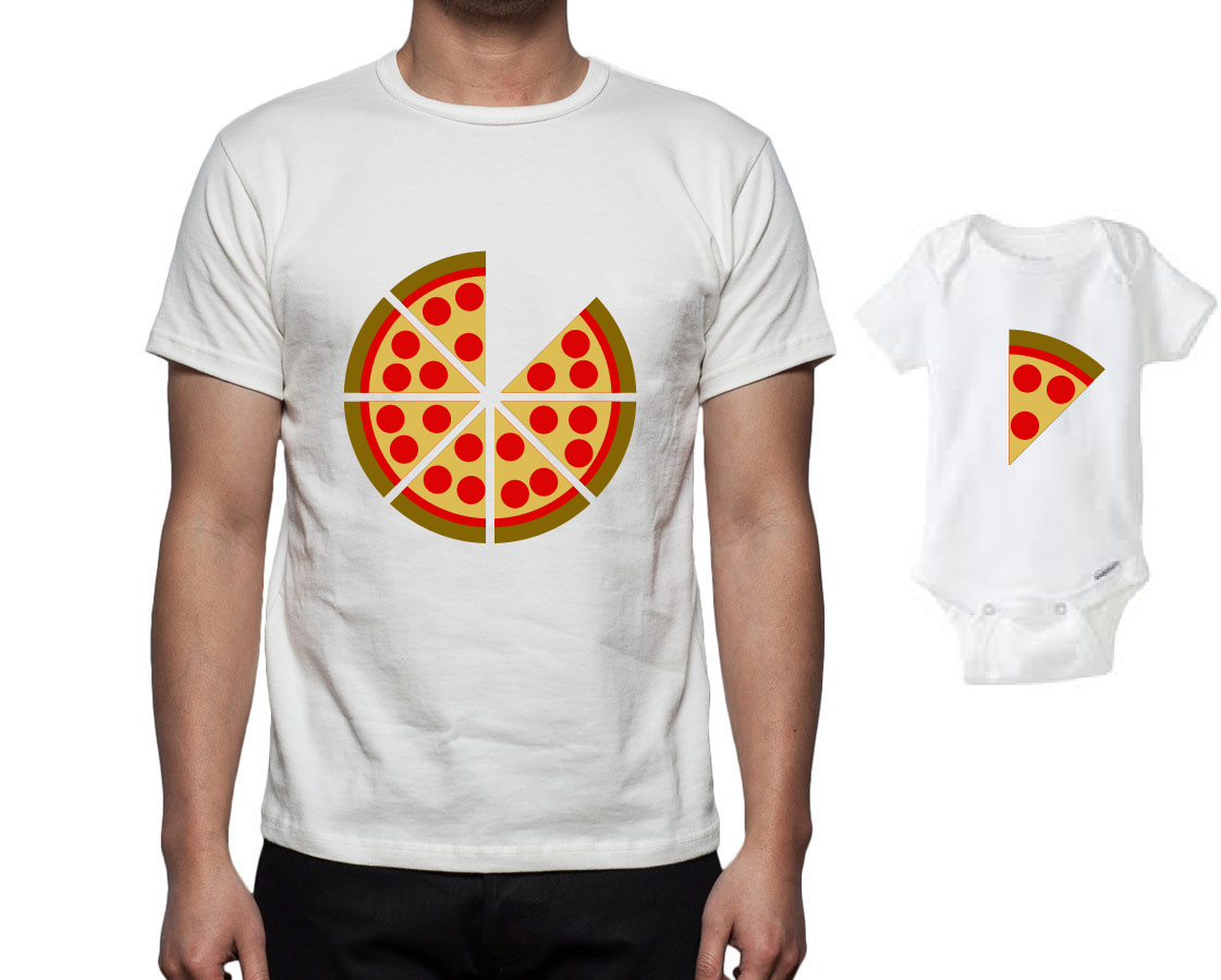 Download Parent and Child Pizza Tee Shirt Design Combo, SVG, DXF, EPS Vector files for use with Cricut or ...