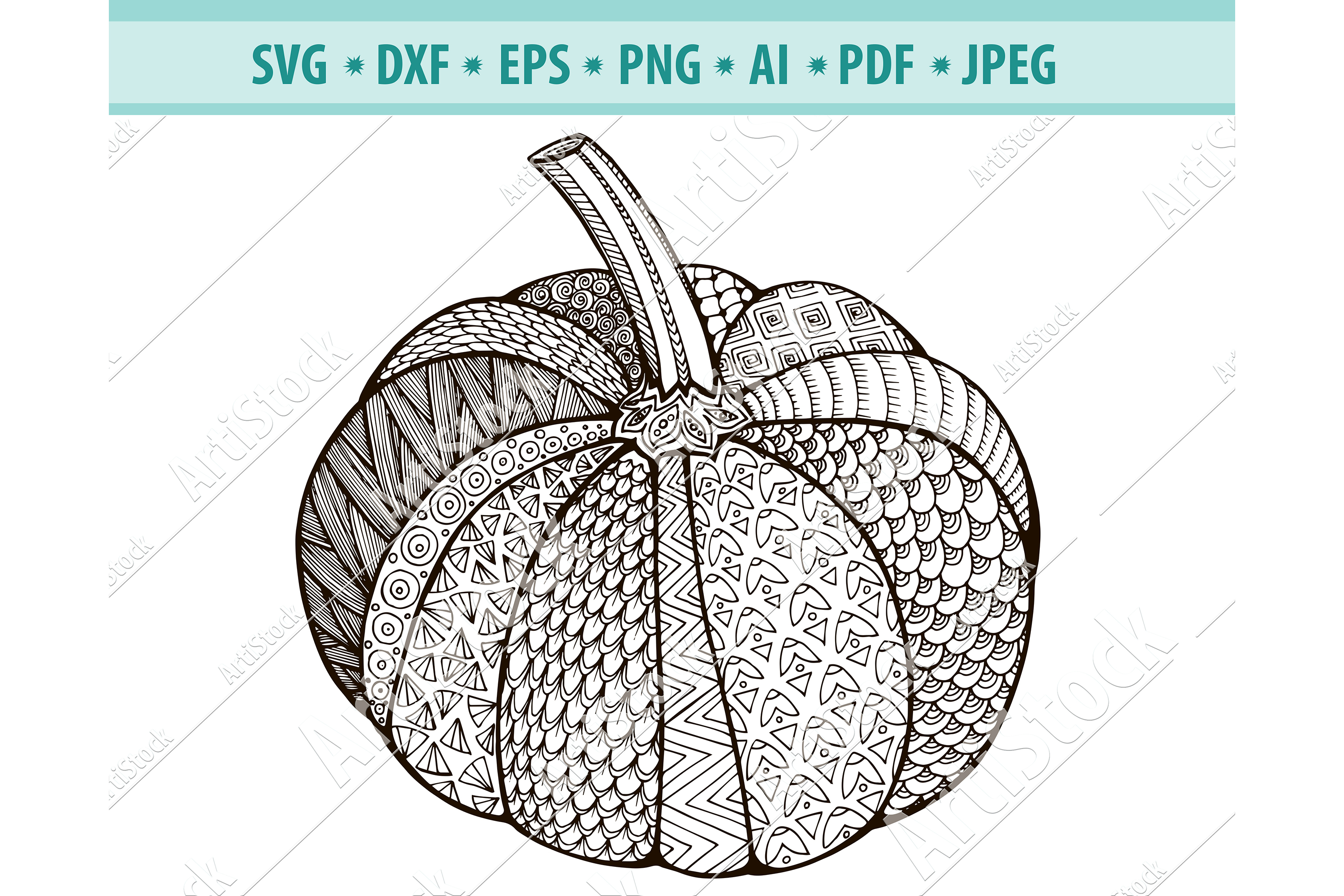 Download Zentangle Pumpkin Svg Autumn Harvest Svg Dxf Png Eps