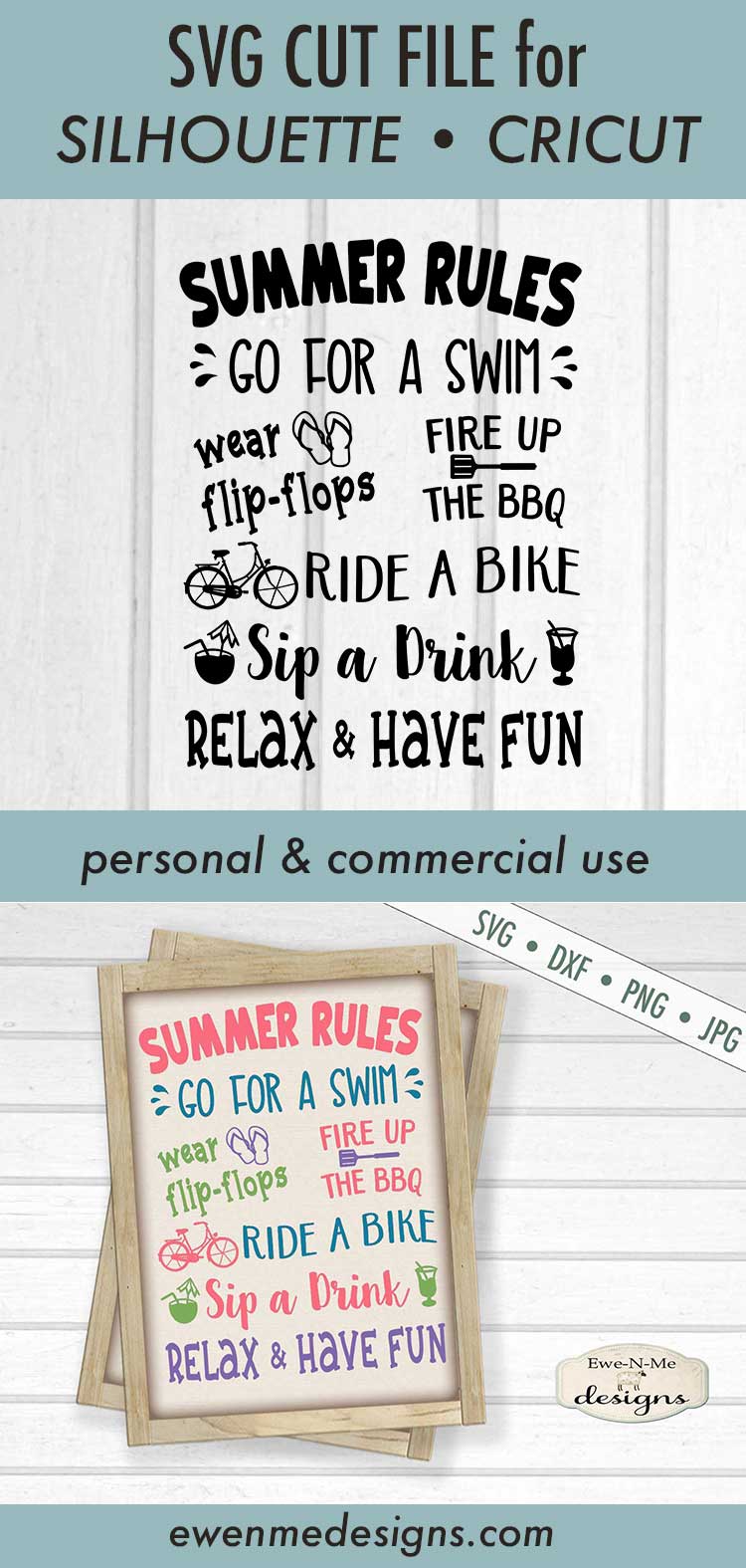 Download Summer Rules - Summer Sign - SVG DXF Files (272933) | Cut ...