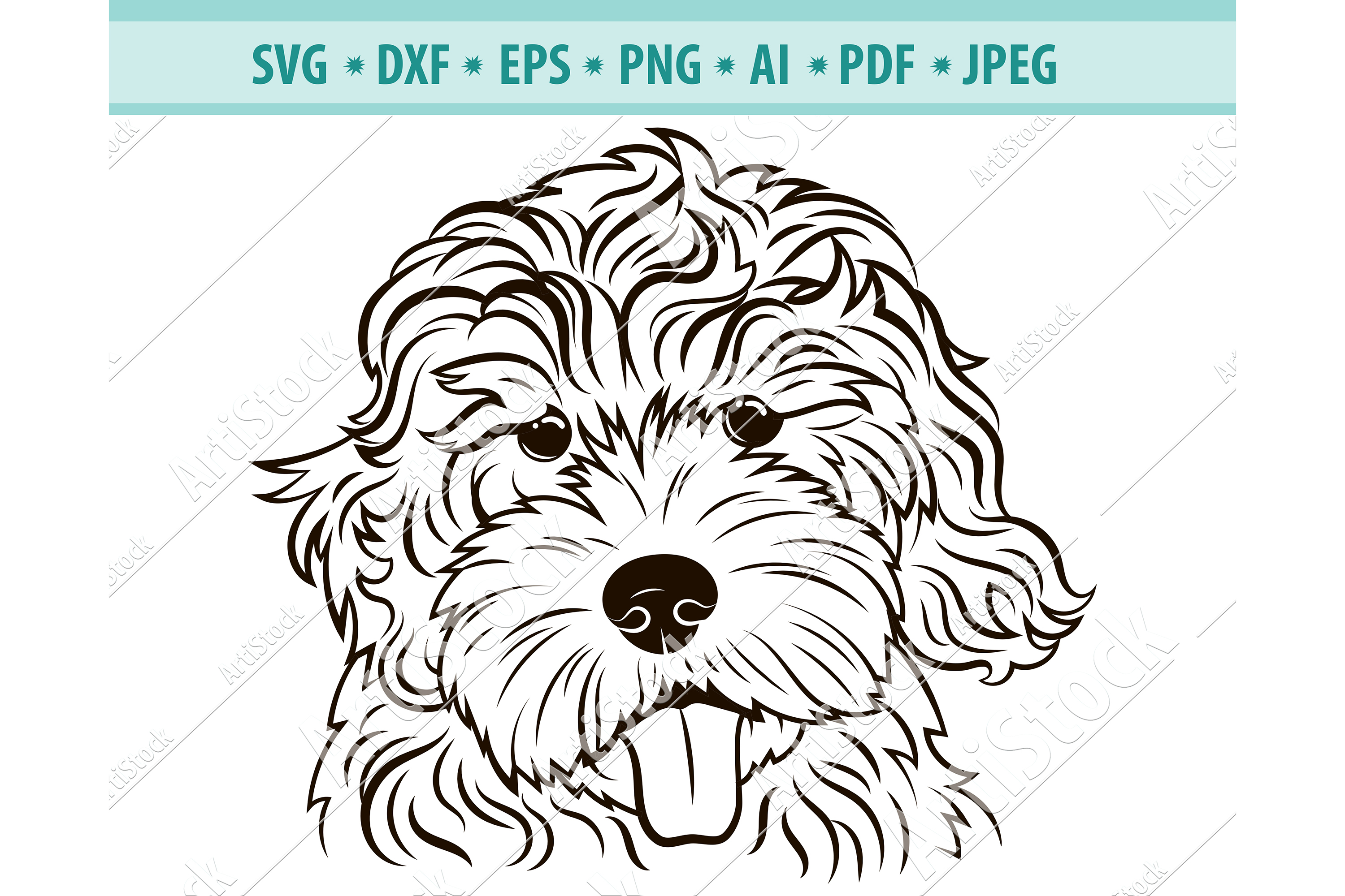 Download Goldendoodle SVG, Dog Silhouette SVG, Pets Dxf, Dog Png, Eps