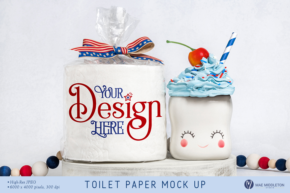 Download Toilet Paper Roll Mock up, styled photo - Patriotic (531272) | Decorative | Design Bundles