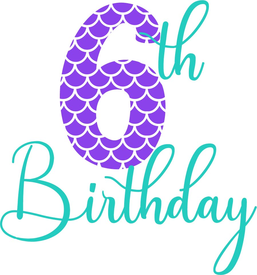 Mermaid Birthday SVG, 1st birthday, 2nd, 3rd, 4th, 5th, 6th