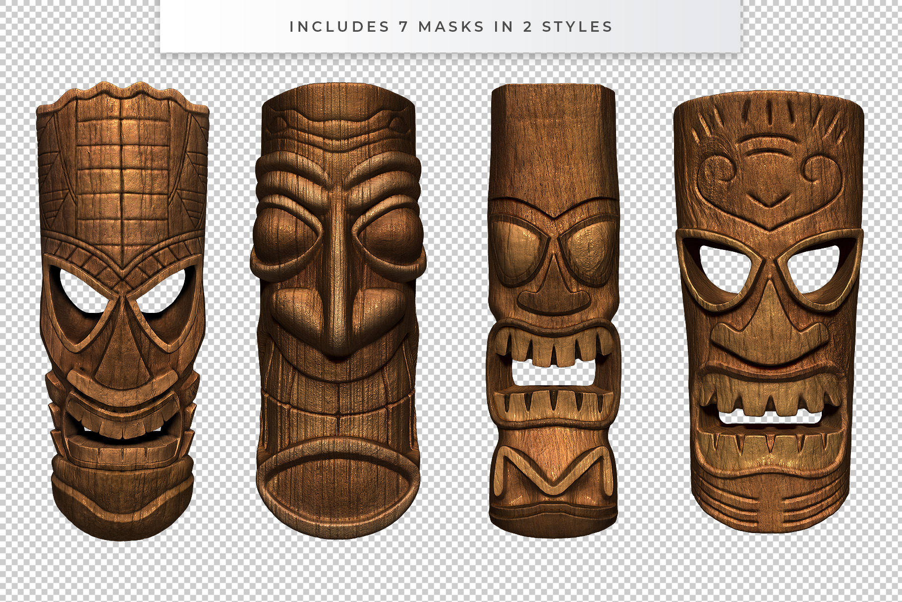 Tiki Masks / Polynesian Totems PNGs