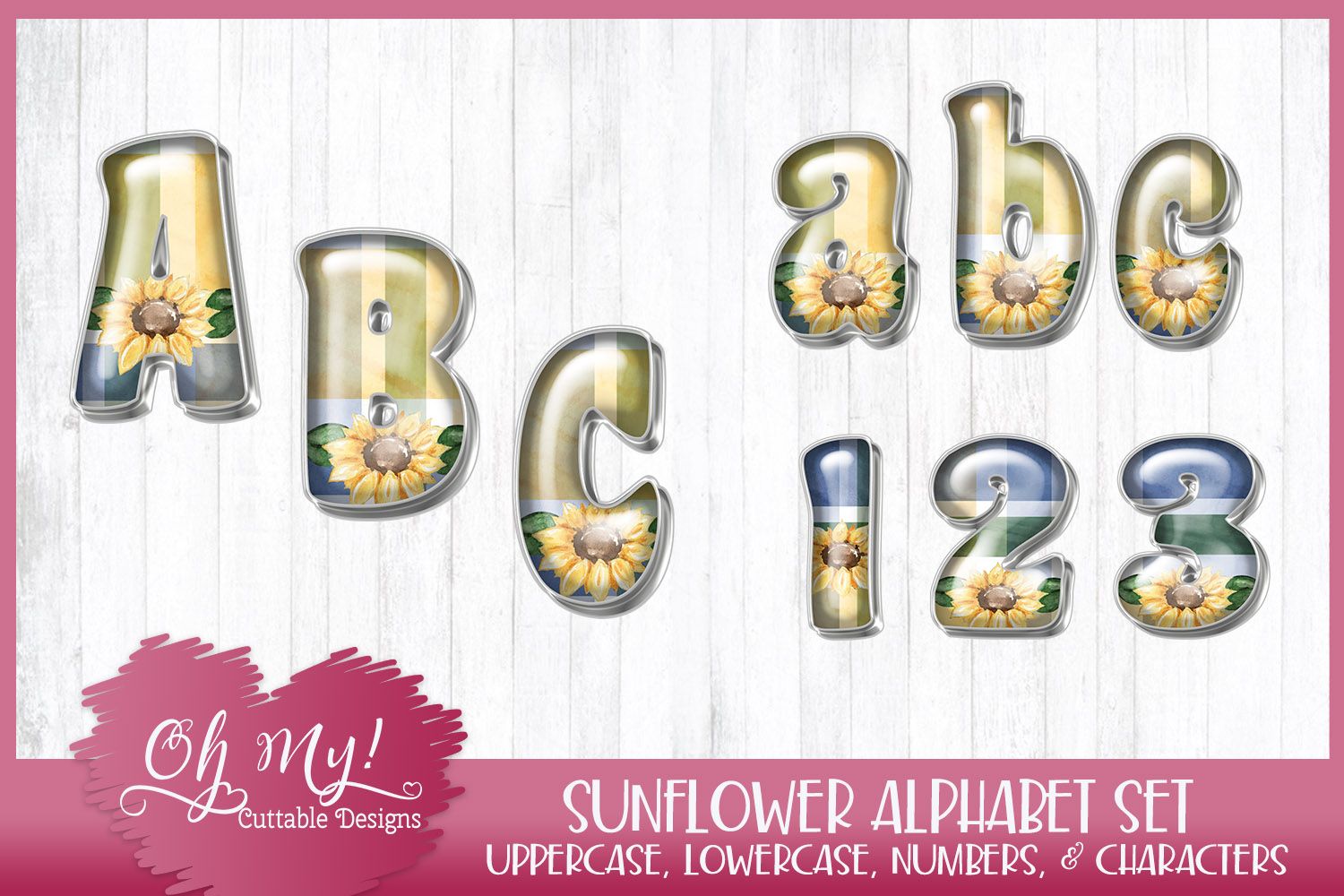 Download Sunflower Alphabet Bundle Clipart Graphics Word Art