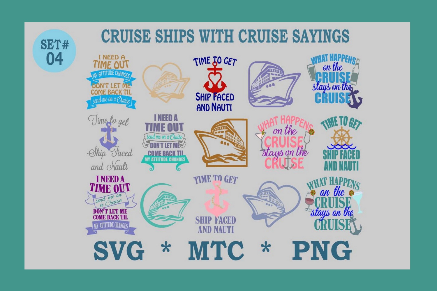 Cruise Ship Cruise Sayings Set 04 Bundle Of 15 Svg Cut File 196831 Svgs Design Bundles