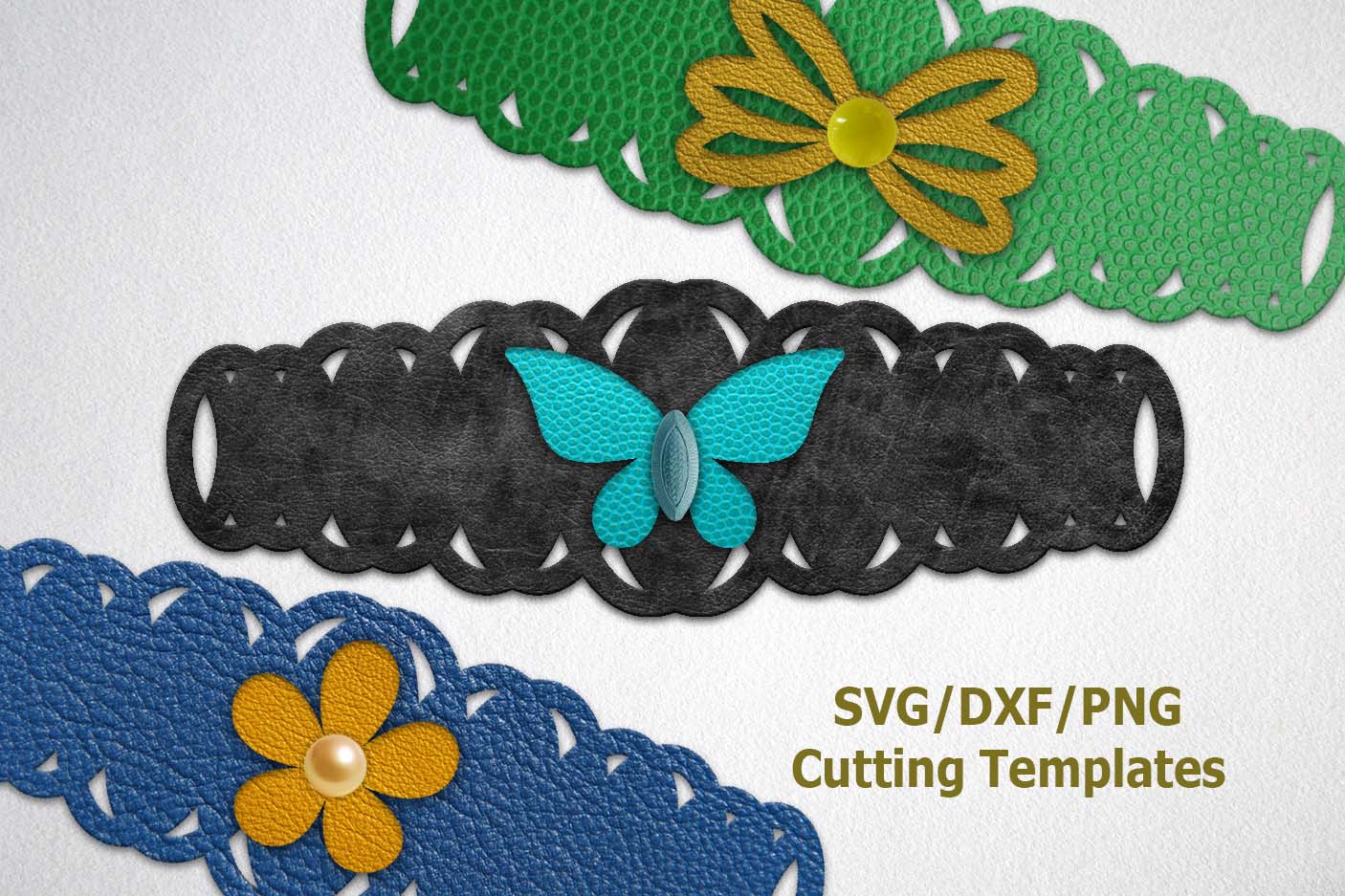 Leather Cuff Bracelet svg dxf files for laser machine cut