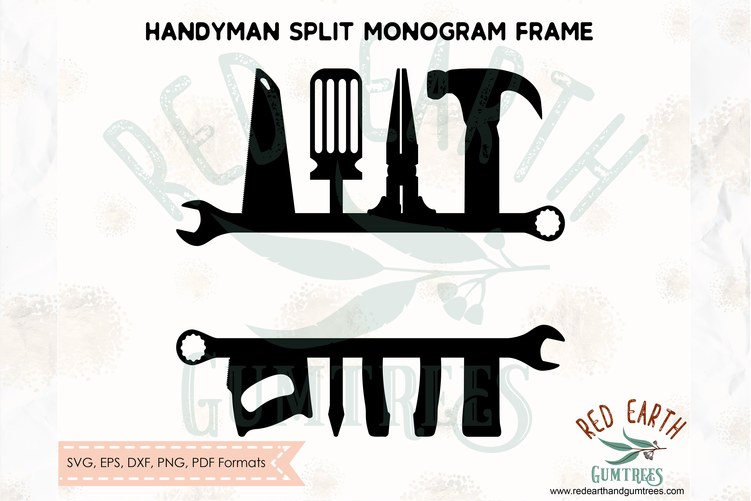 Download Handyman split monogram frame, Toolbox SVG,DXF,PNG,EPS,PDF (303470) | Cut Files | Design Bundles