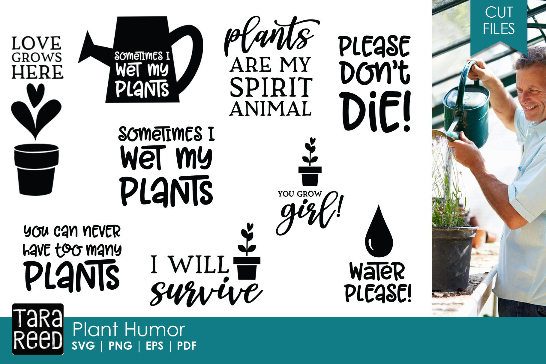 Plant Humor SVG and Cut Files for Crafters (224558) | Cut Files