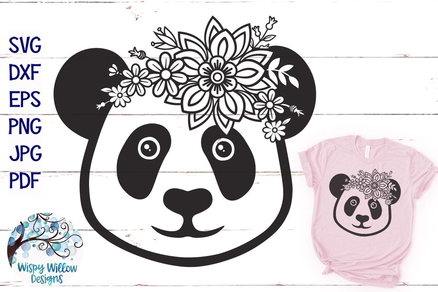 Download Floral Panda SVG | Cute Panda Face SVG Cut File (304158) | SVGs | Design Bundles