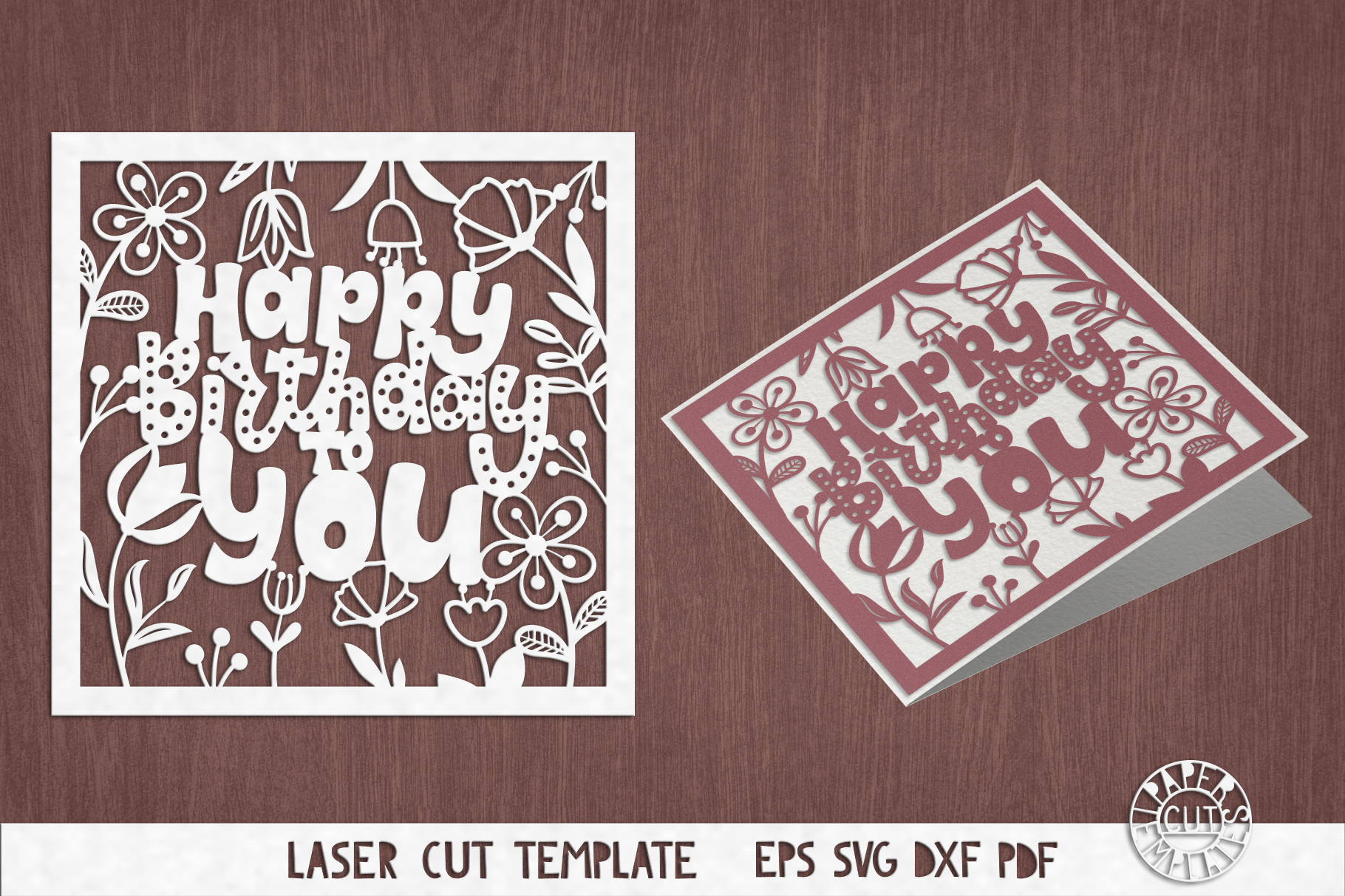 SVG Birthday card cut file for Cricut, Silhouette Cameo. (443138