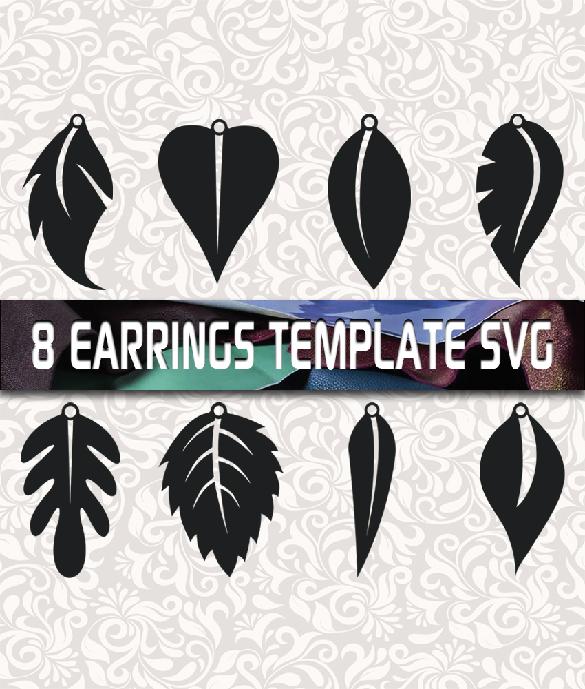Download 144 Earrings template SVG - Cut files - Leather earrings SVG