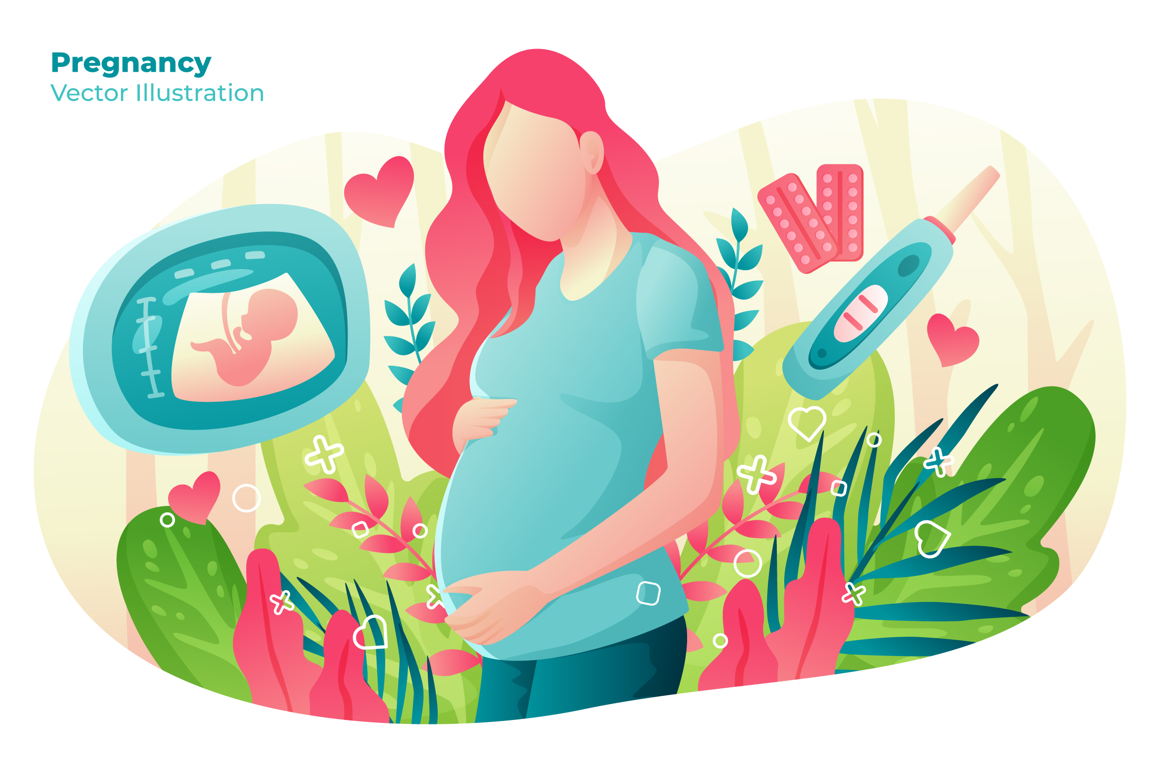 Pregnancy Vector Illustration 