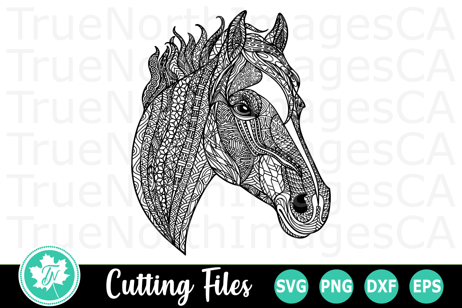 Download Zentangle Horse - An Animal SVG Cut File (199811) | Cut Files | Design Bundles