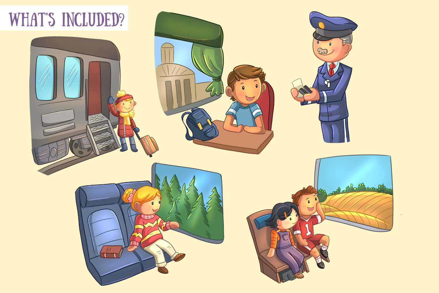 travel by train cartoon