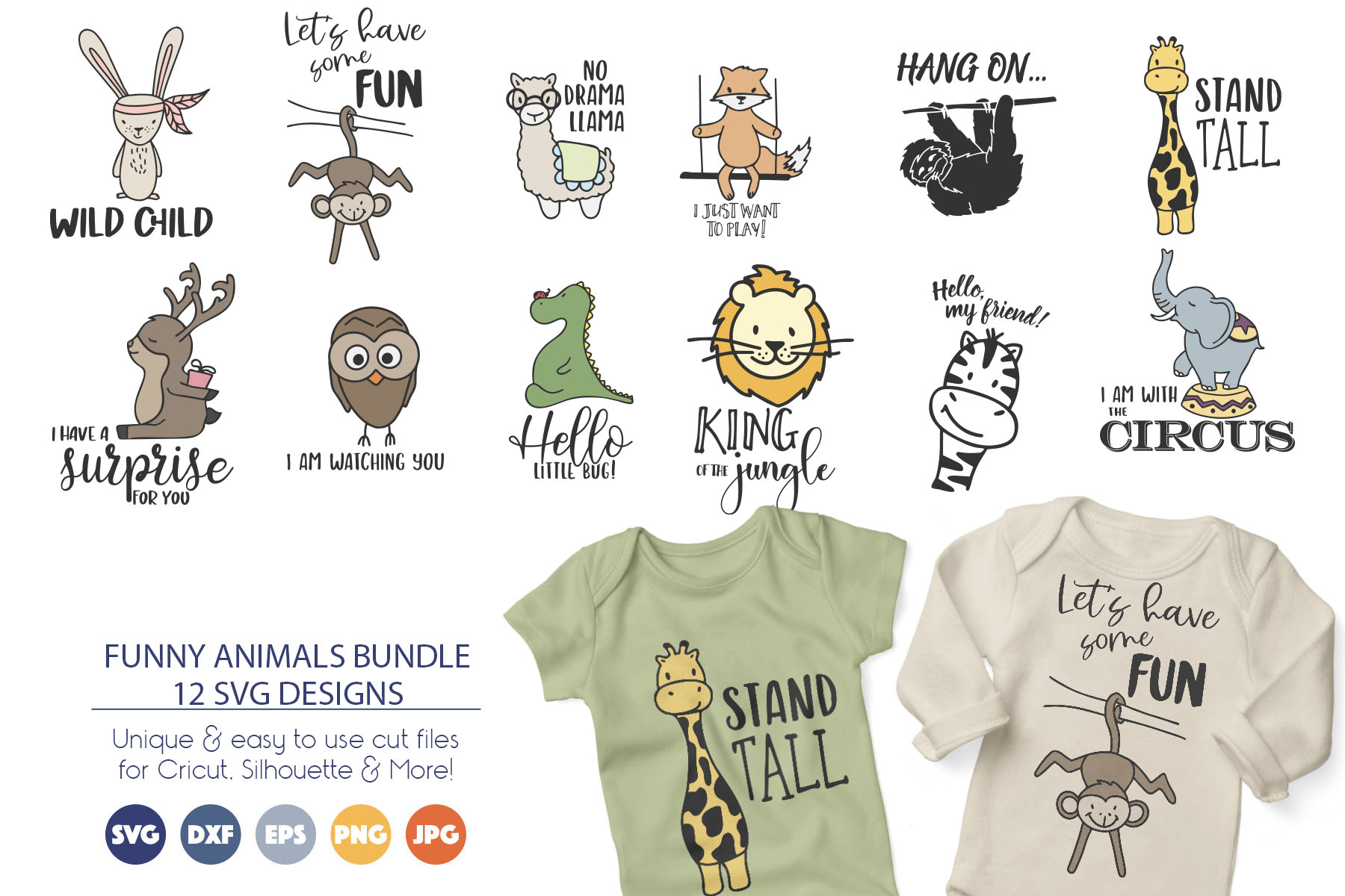 Download Funny Animals SVG Bundle