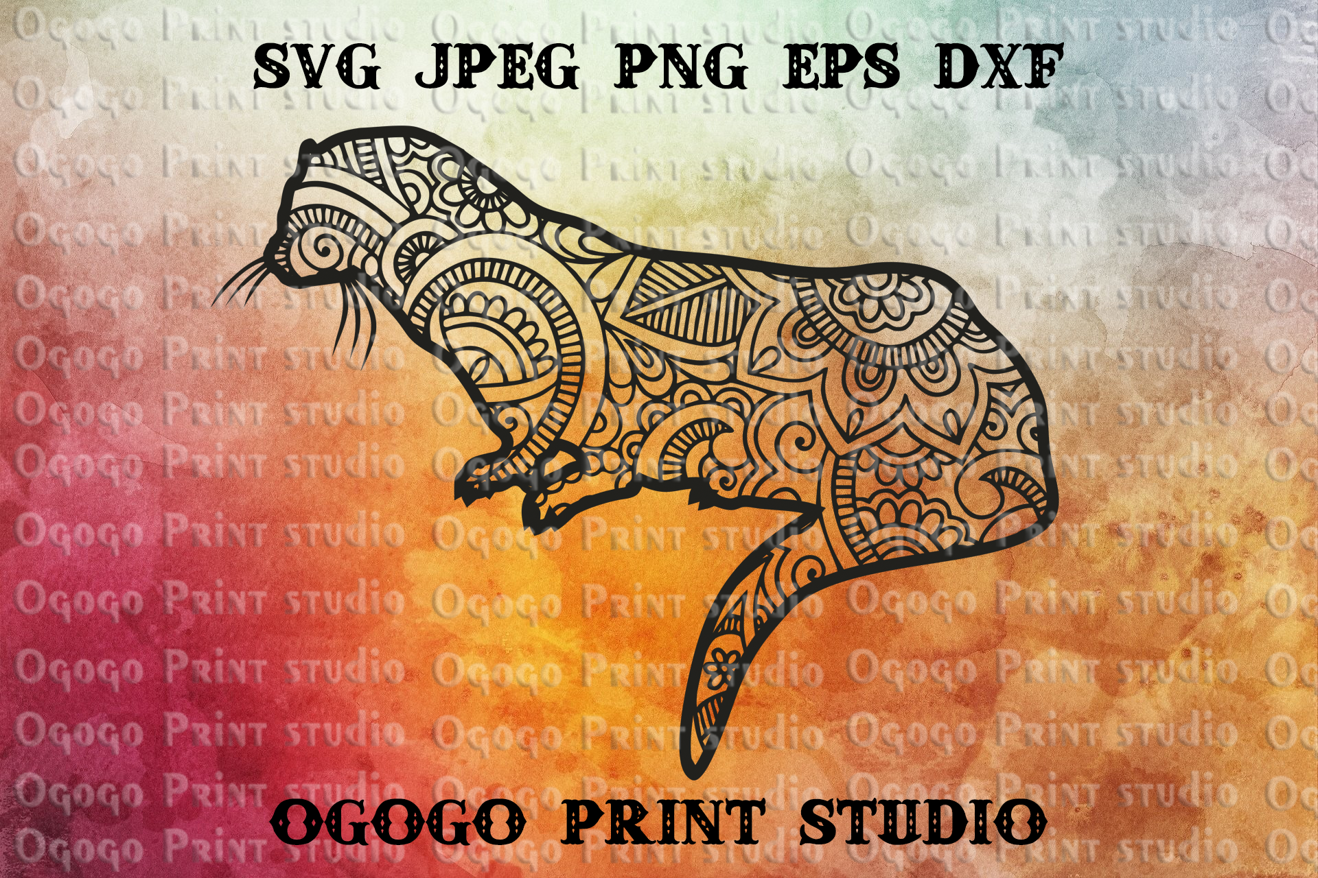 Download Sea Otter SVG, Zentangle SVG, Sea animal SVG, Mandala svg ...
