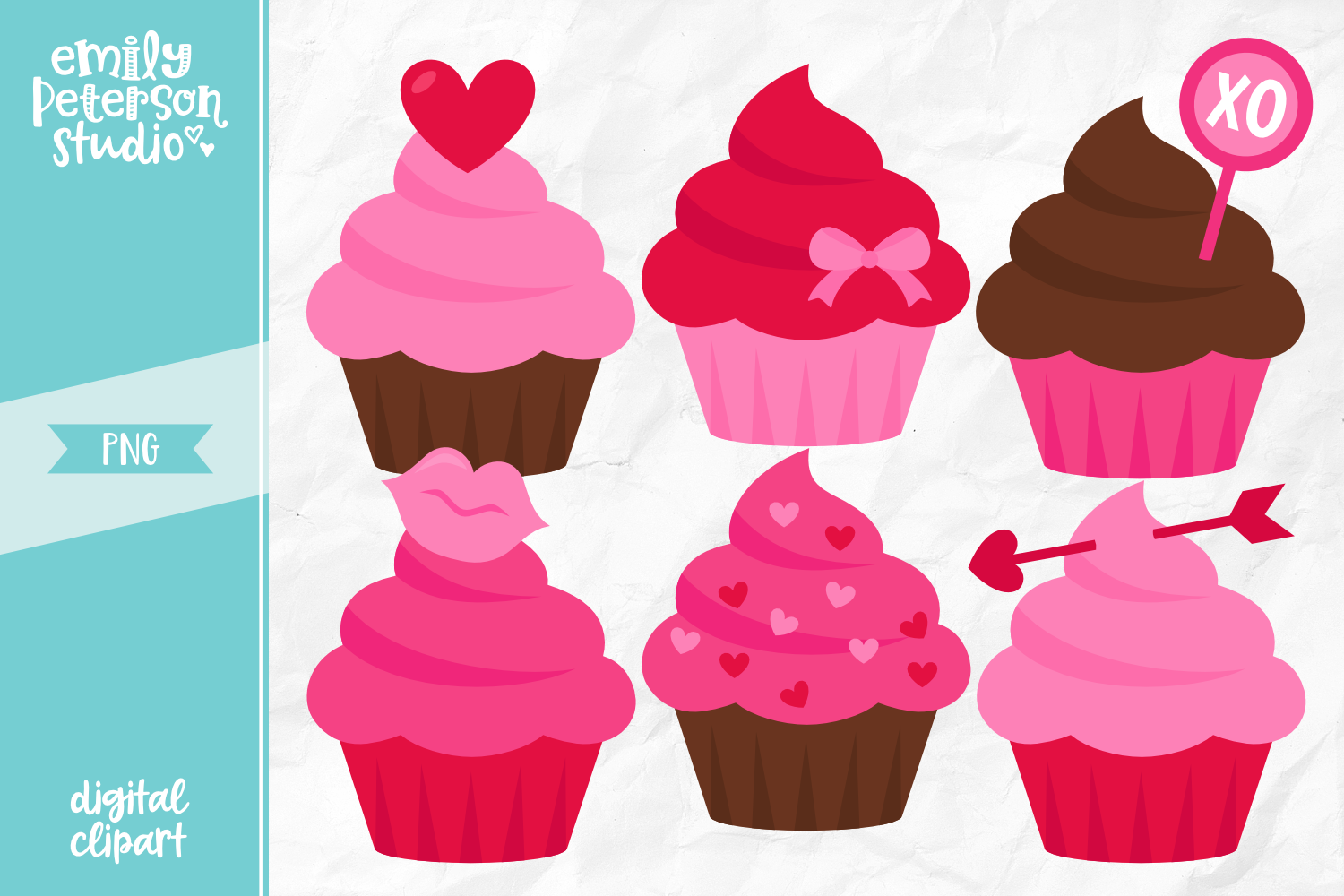 Valentine Cupcakes Clipart Illustration Png