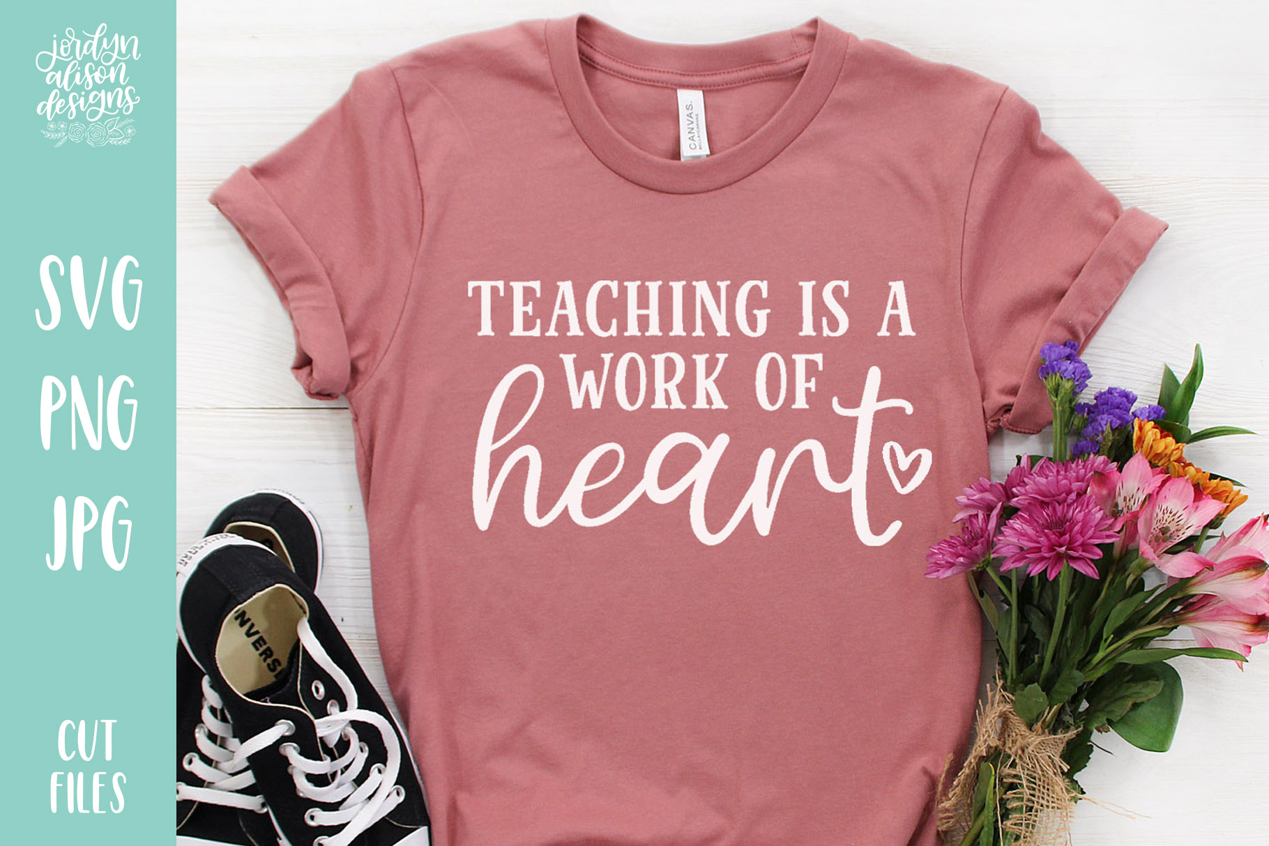 Download Teaching Is A Work of Heart, School Teacher SVG Cut File