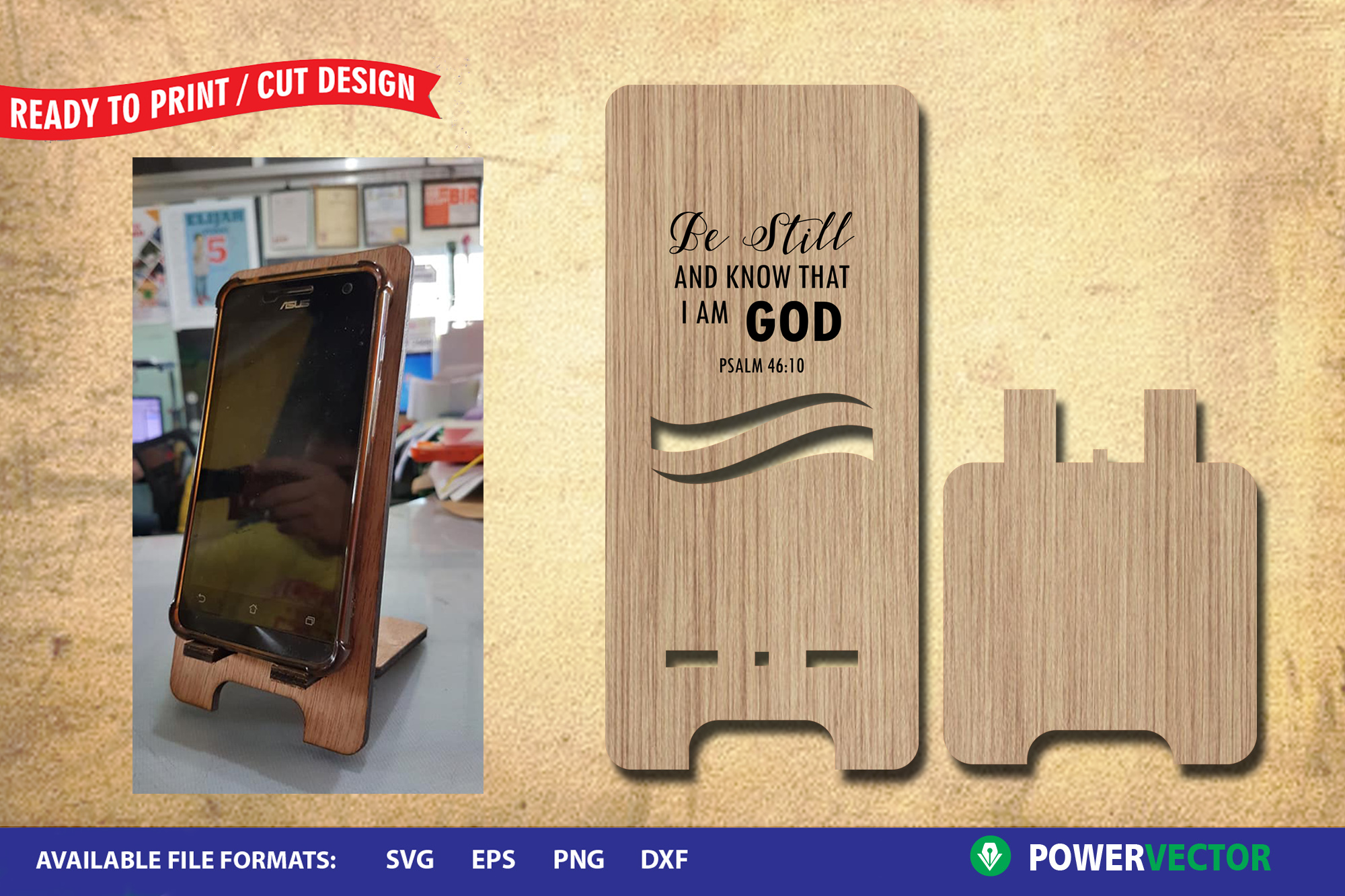 Bible Verse Phone Stand Vector, Laser, CNC Cutting Template (415039 ...