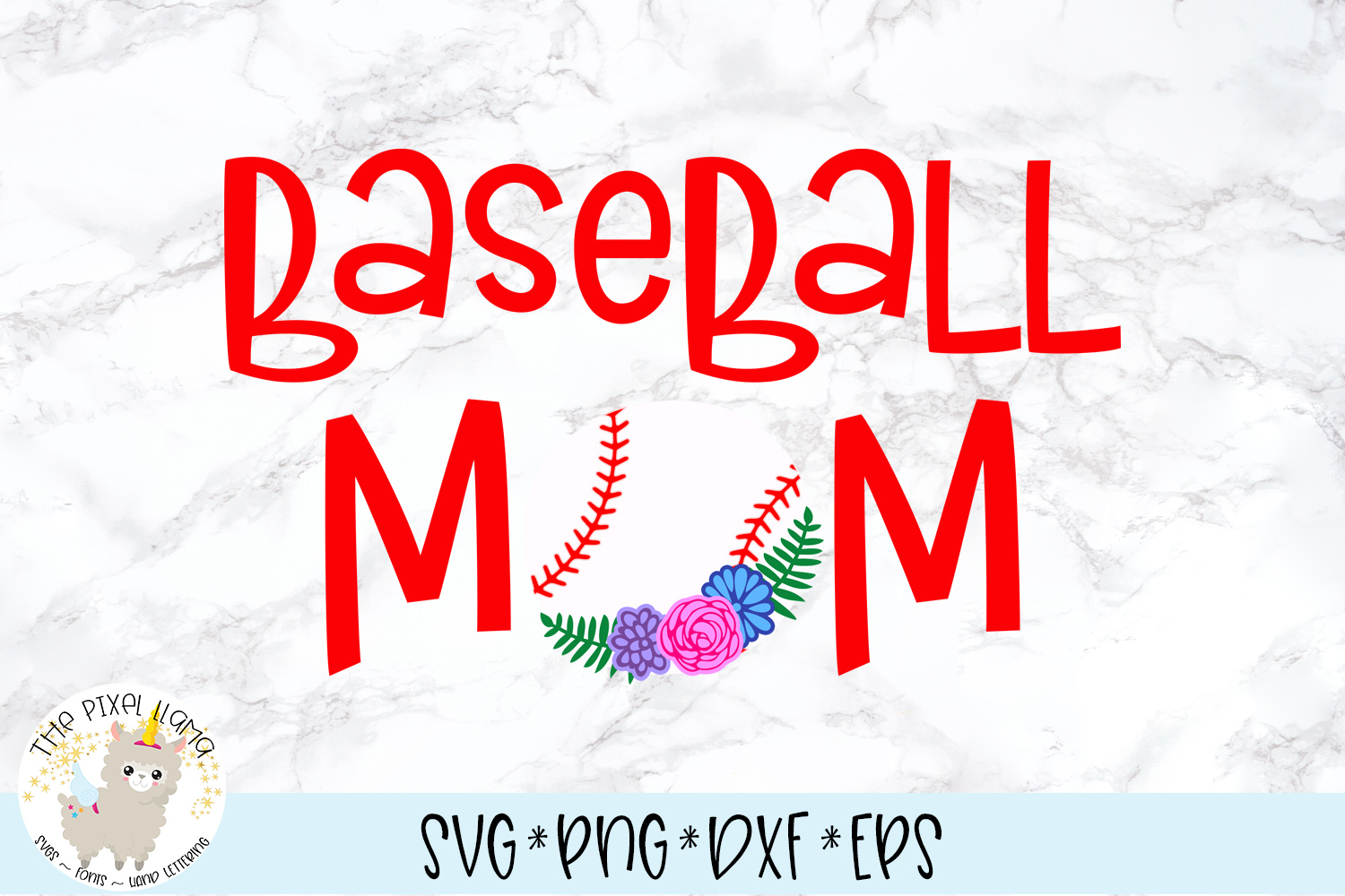 Download Baseball Mom Floral SVG Cut File