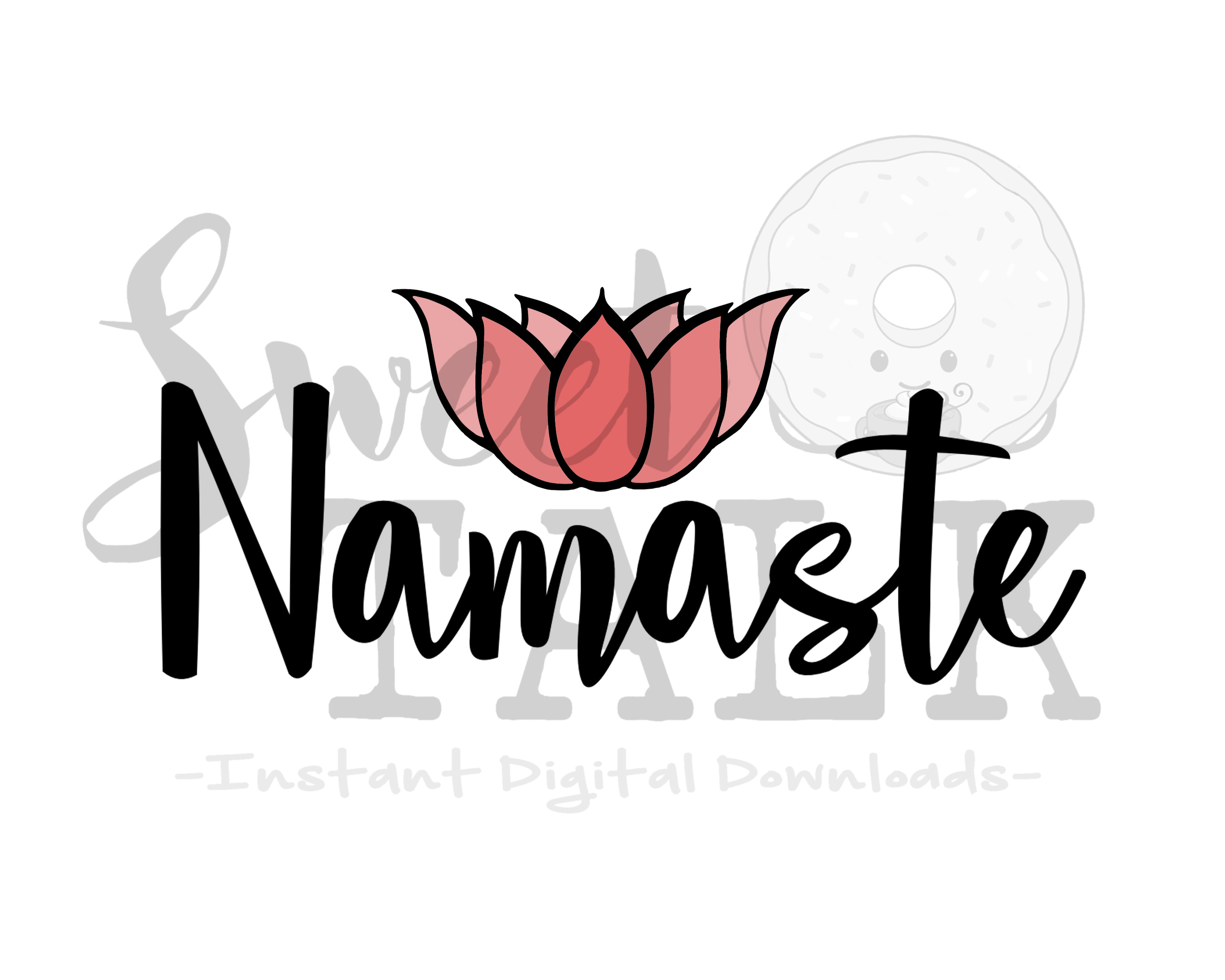 Namaste Lotus flower-svg,dxf,png,jpg, Instant Digital Download (72025 ...