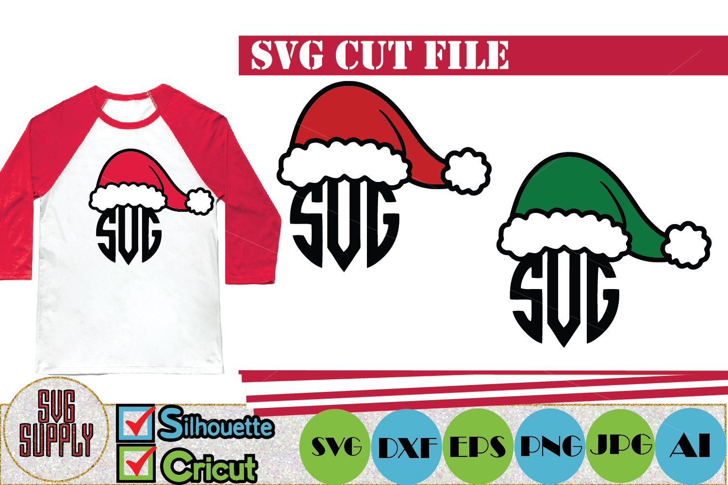 Download Christmas Hat SVG Cut File (137986) | Cut Files | Design ...