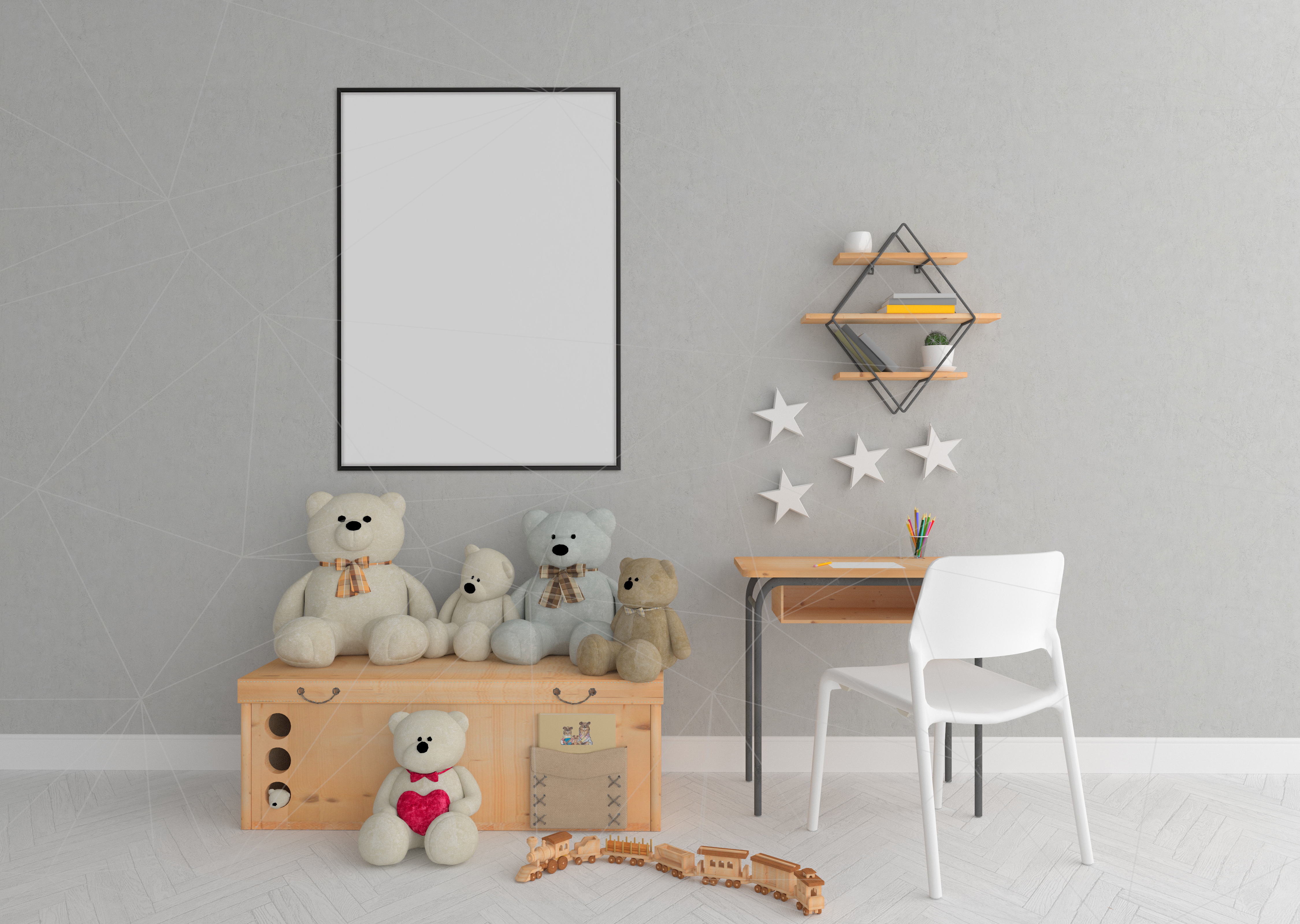 Download Interior mockup - blank wall mock up - nursery room