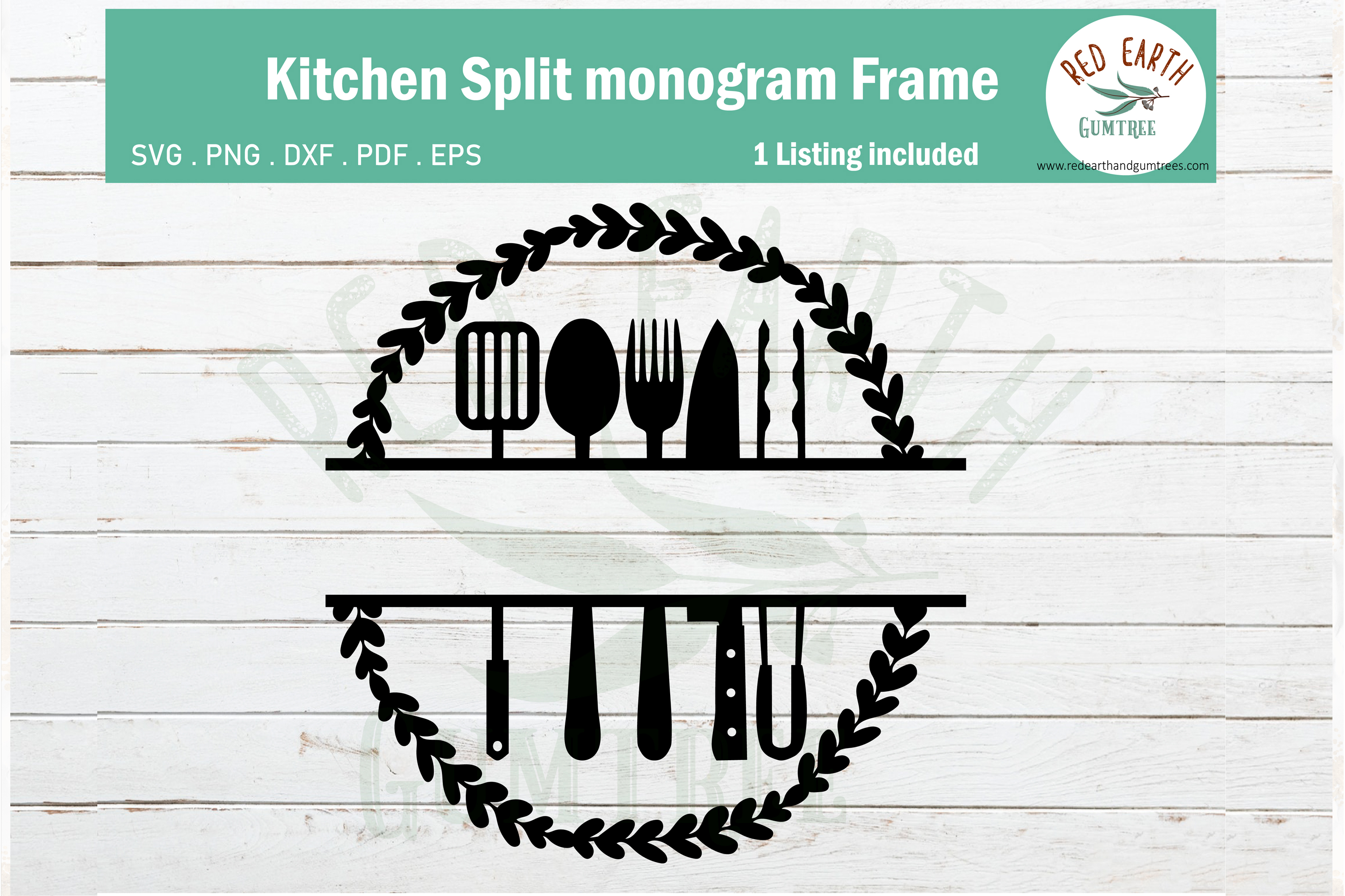 Download Kitchen split monogram frame,bbq rustic monogram SVG,PNG,DXF