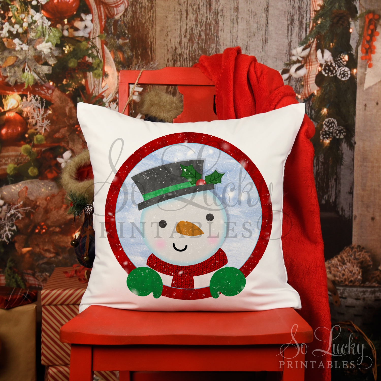 Download Christmas snowman watercolor printable sublimation design