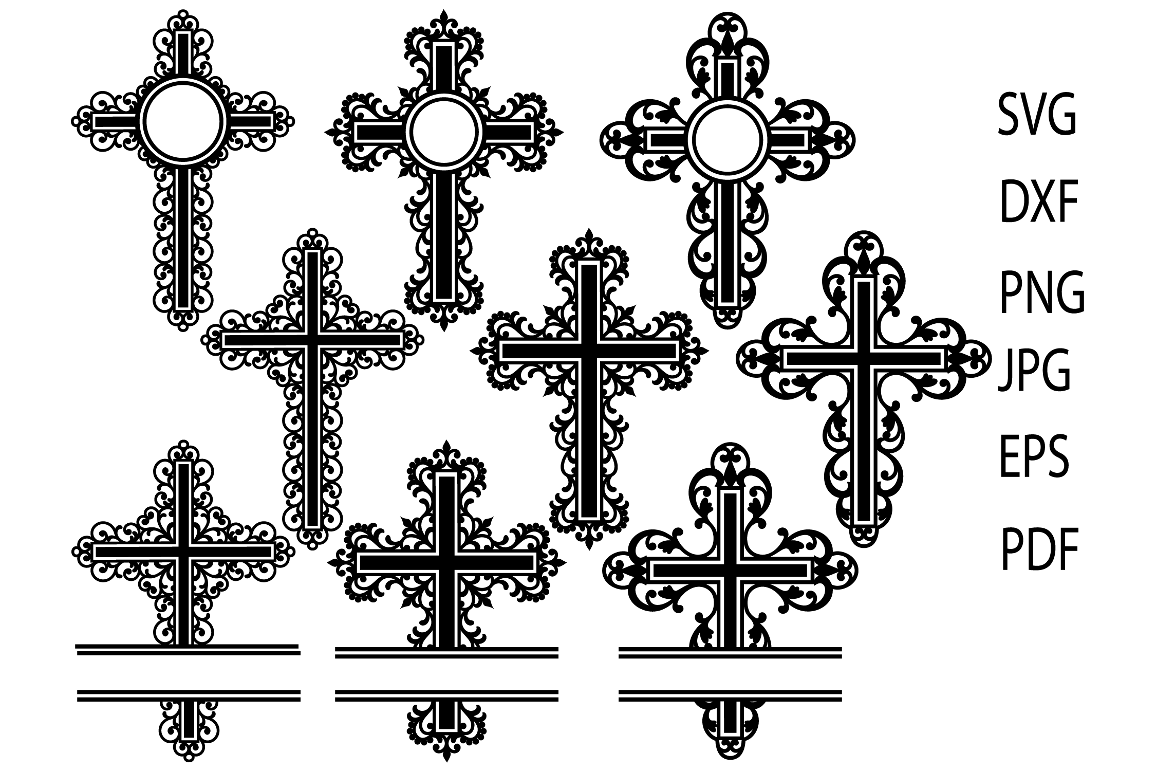 Download Cross Svg, Filigree Cross svg. Cross Monogram Frames