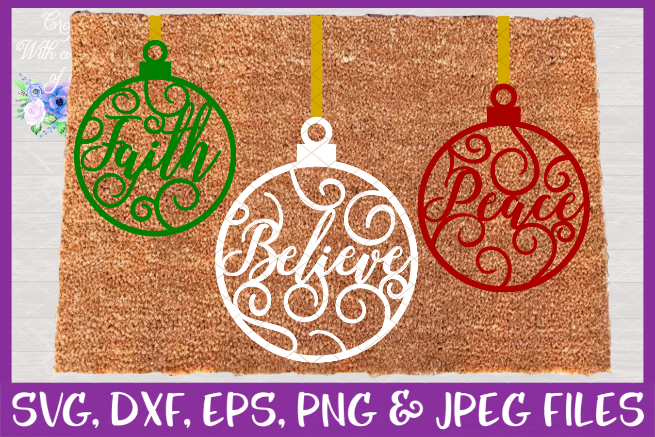 Download Christmas Word Ornaments SVG Christmas Flourish Baubles