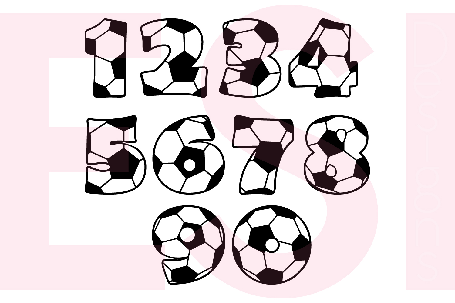 Soccer / Football Numbers Design Set 09 (2327) SVGs Design Bundles