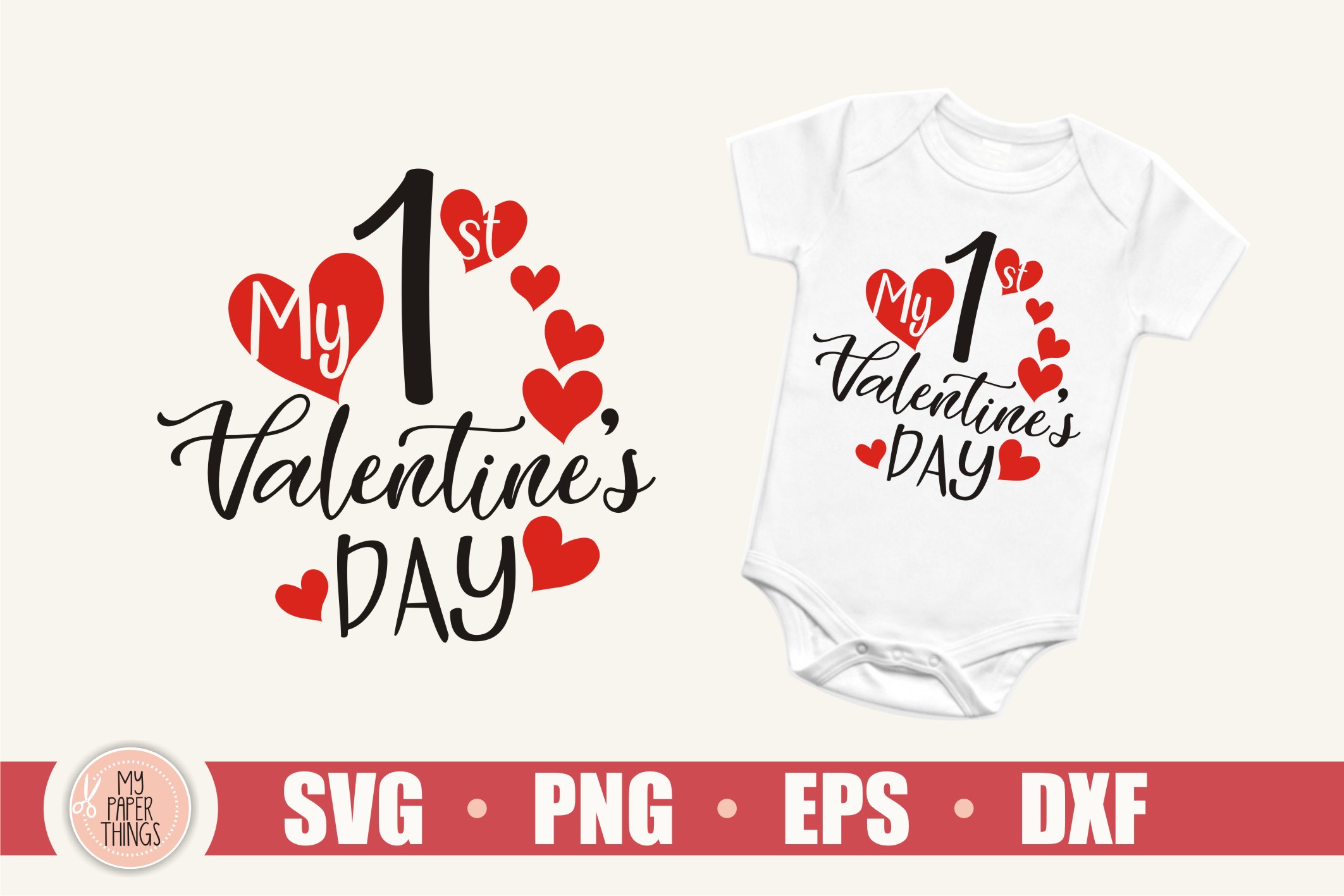Download My first Valentine svg, Valentine svg cut file (415109) | SVGs | Design Bundles