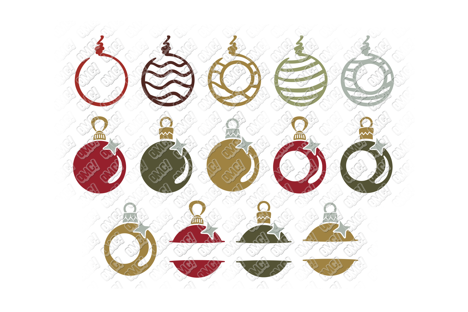 Christmas Bulb SVG Ornament in SVG, DXF, PNG, EPS, JPG (159588) | Cut