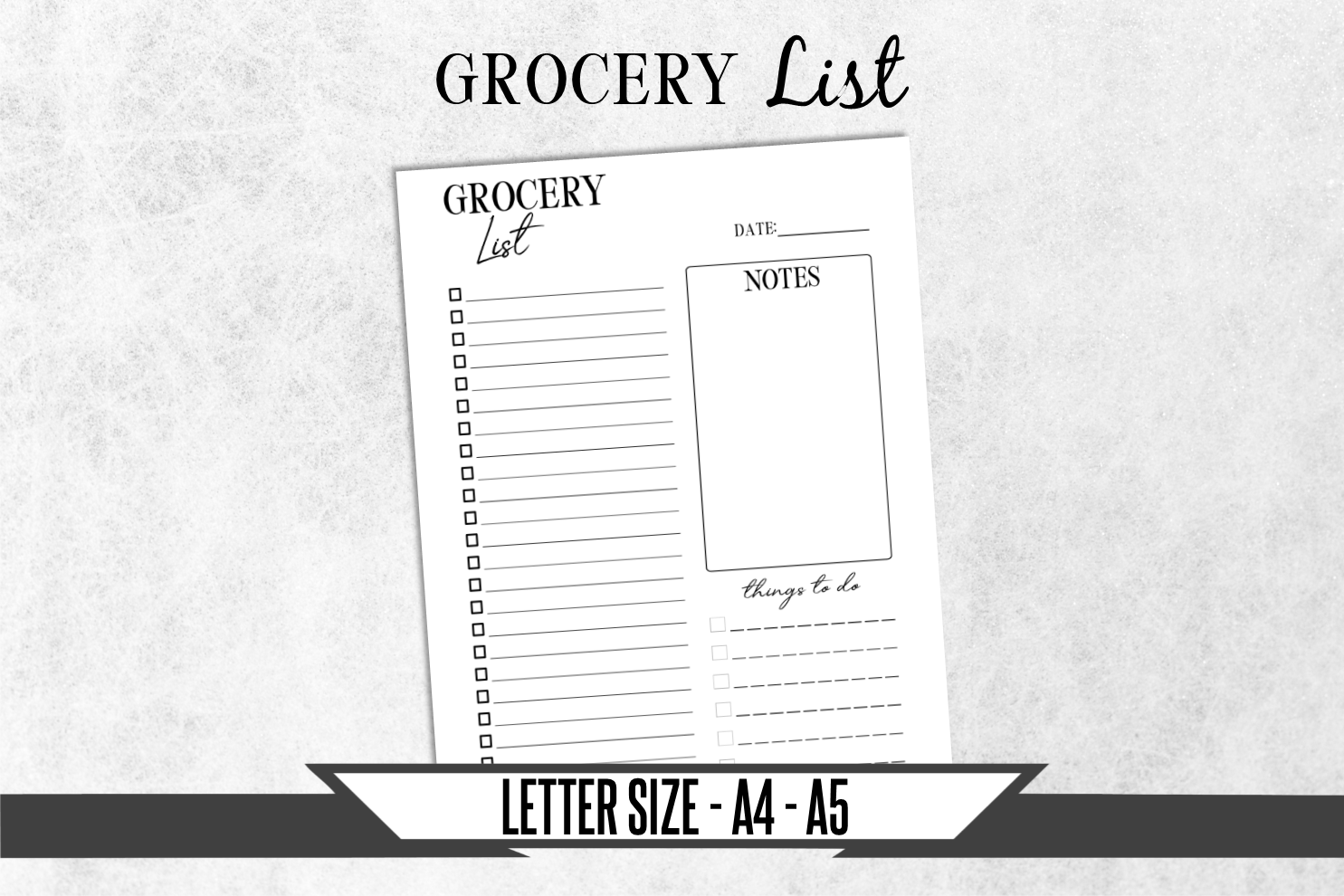 Grocery List Tracker Printable Planner Page (368549) | Digital | Design ...