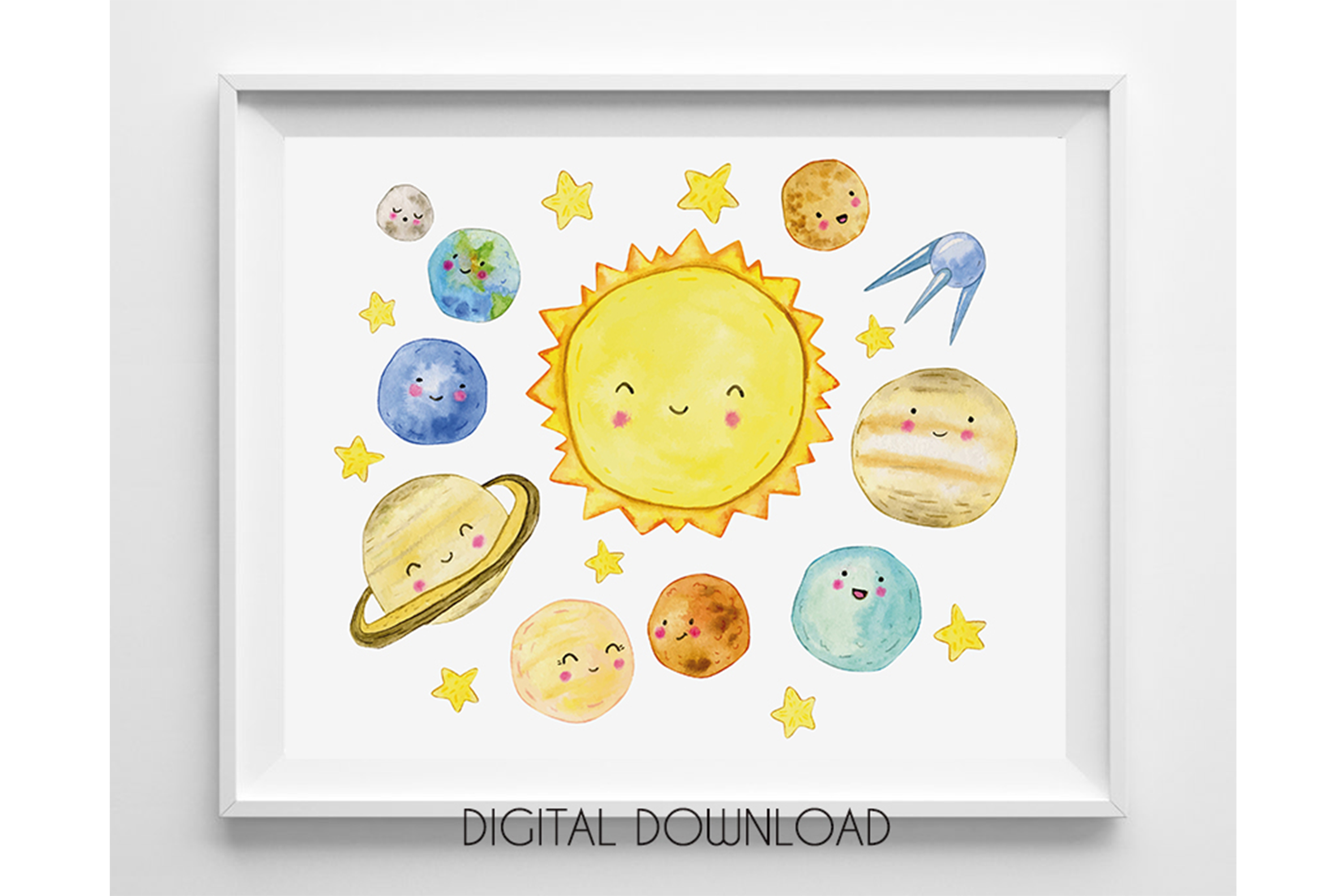 Solar System Nursery Wall Art, Prints Kids Room (235226