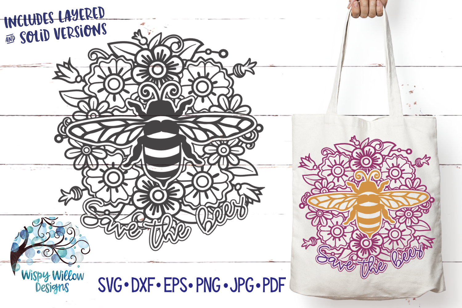 Download Save the Bees Mandala SVG | Bee SVG Cut File