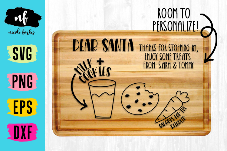 Download Santa Cookie Cutting Board SVG Cut File