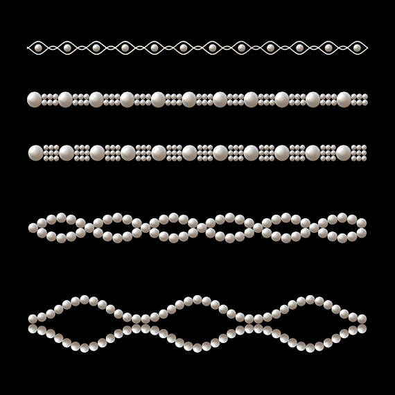 White Pearls Borders Clipart (48720) | Illustrations | Design Bundles