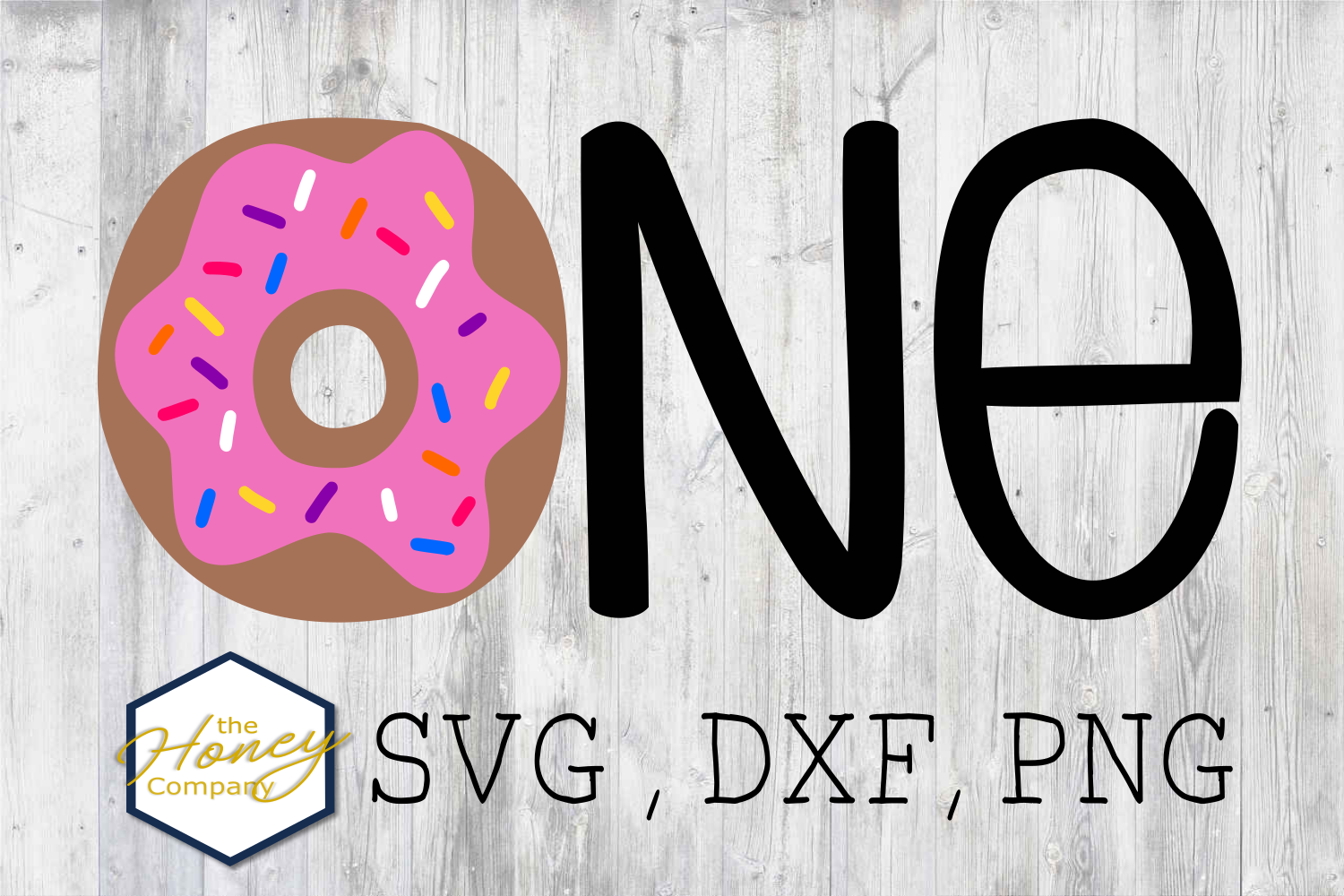Download Donut SVG PNG DXF One First Birthday Sprinkles Hand Lettered