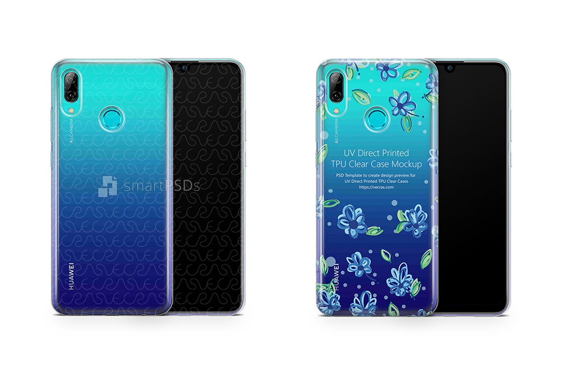 Download Huawei P Smart UV TPU Clear Case Mockup 2019 (189880) | Mock Ups | Design Bundles