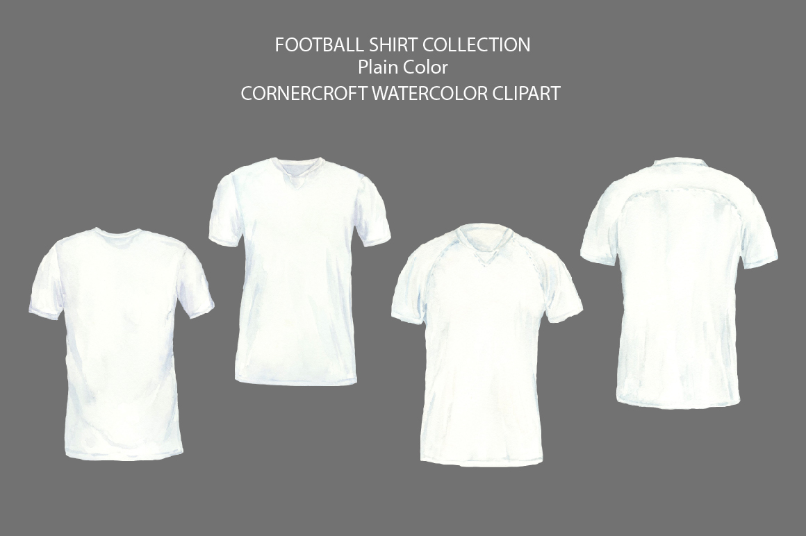 Watercolour football shirt in plain color, soccer shirt clipart (101246 ...