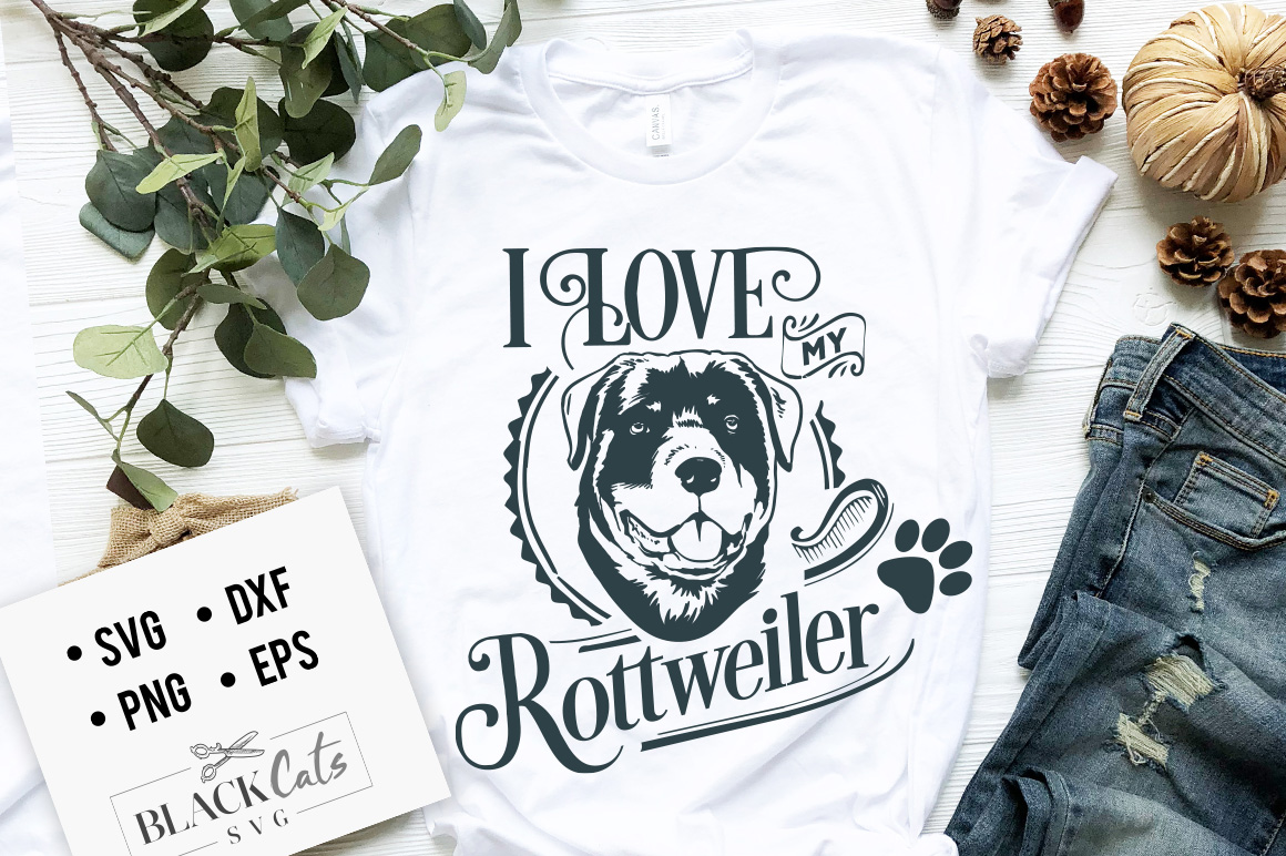 Download I love my Rottweiler SVG