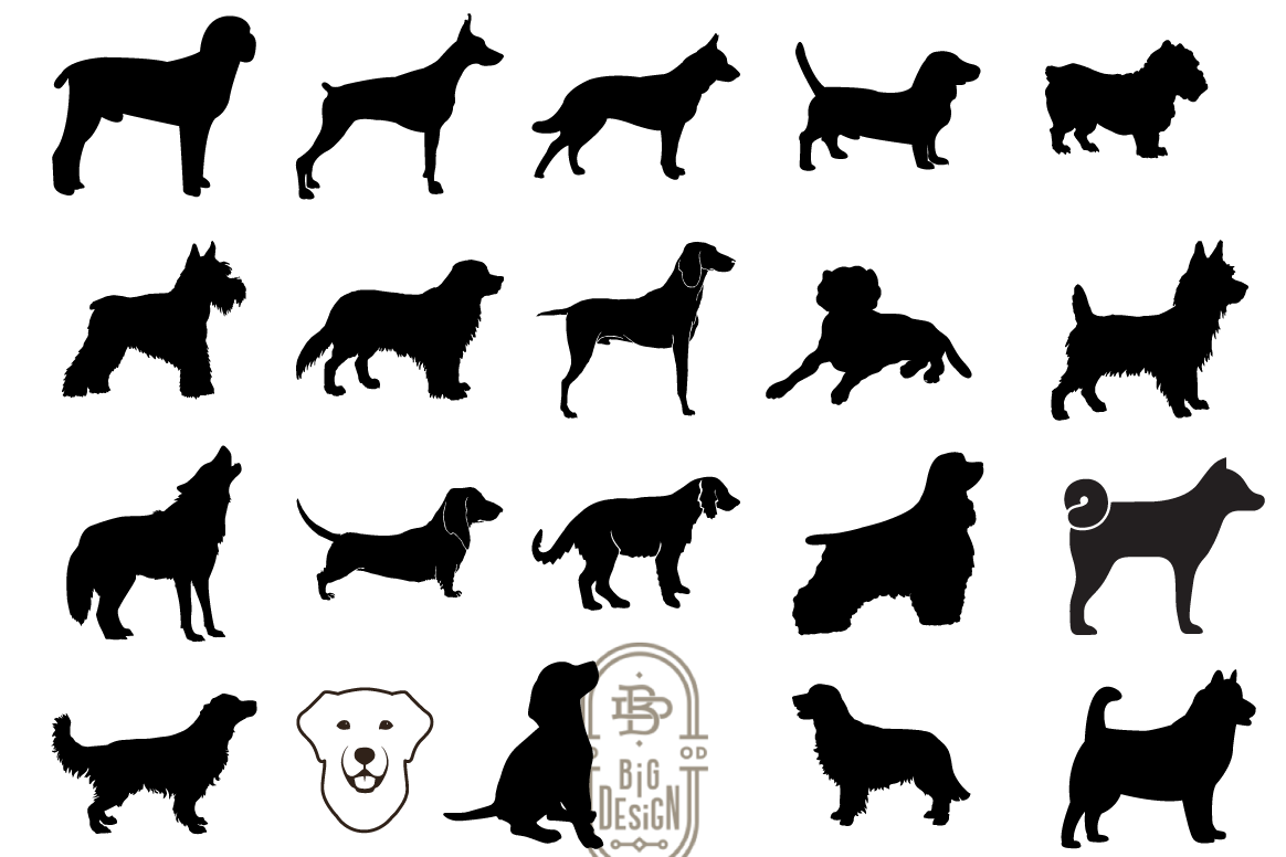 SVG Dog Bundle, 20 Dogs SVG Cut Files, Dog silhouette