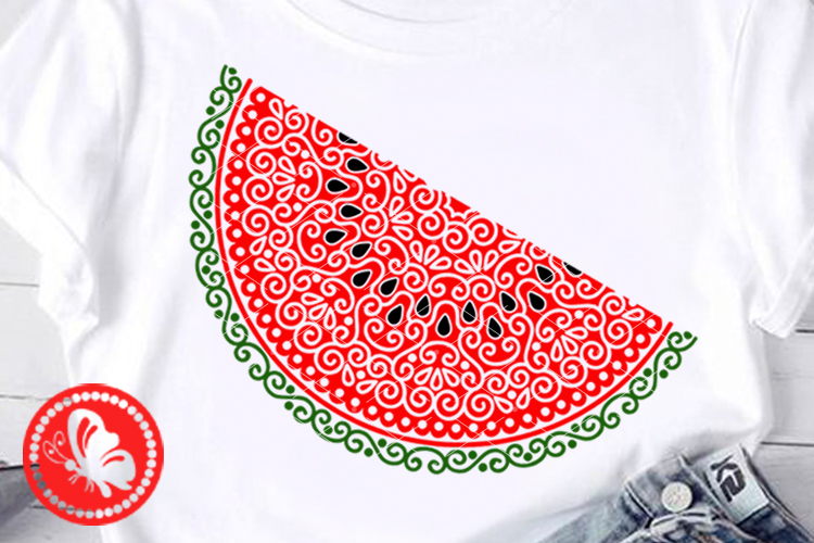 Half Watermelon mandala svg Zentangle art Piece slice png ...